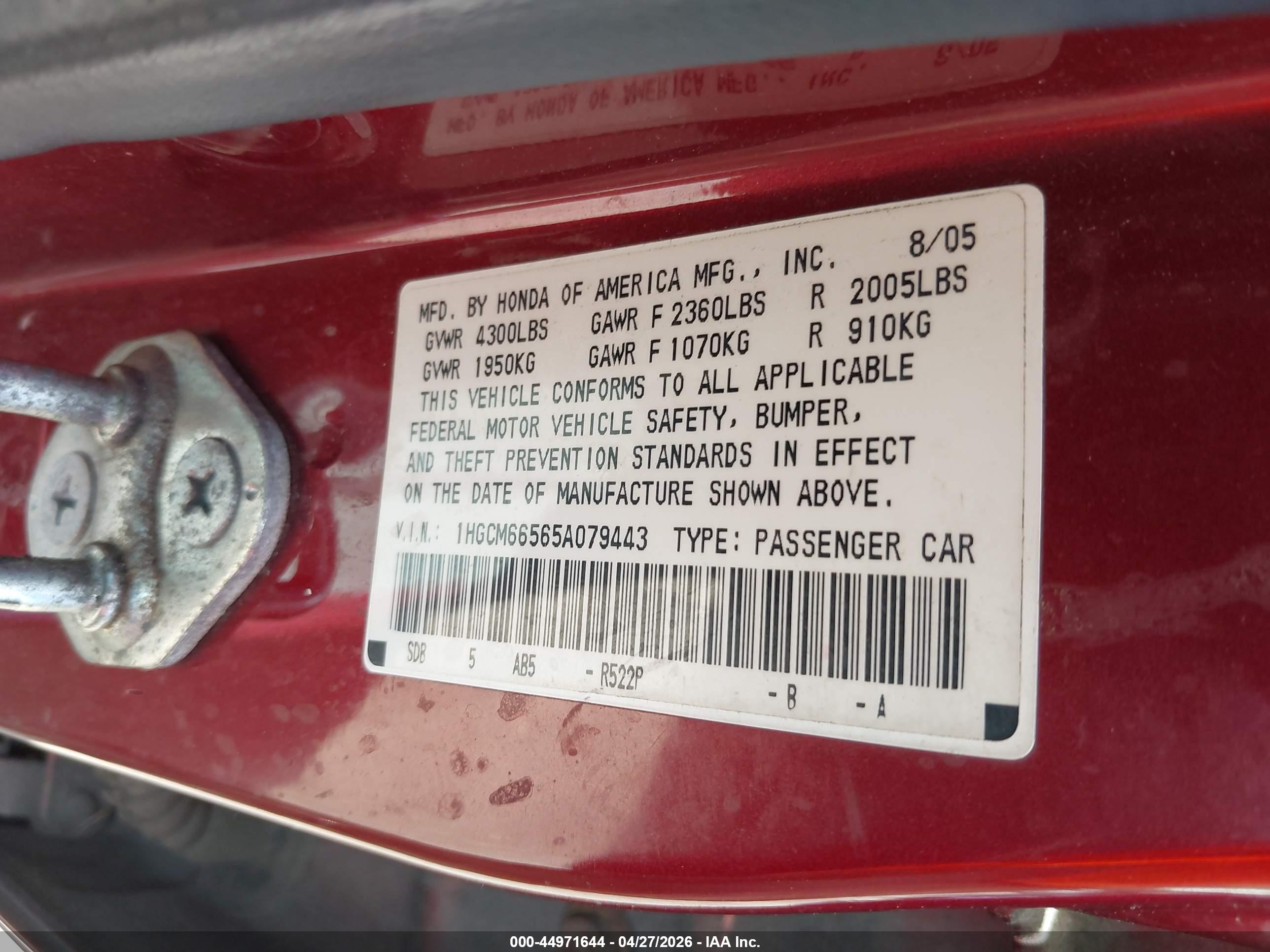 HONDA ACCORD image 9