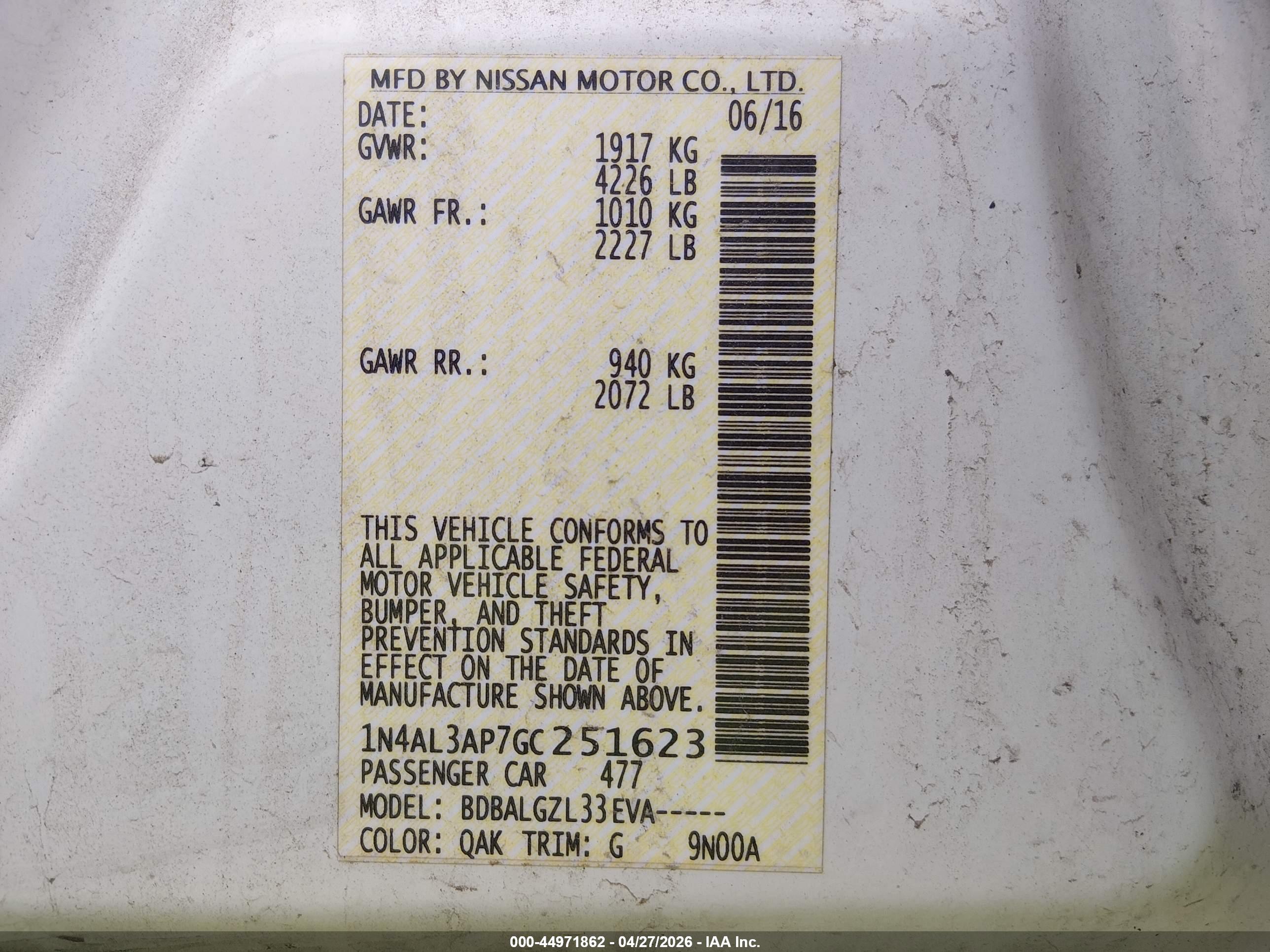 NISSAN ALTIMA image 9