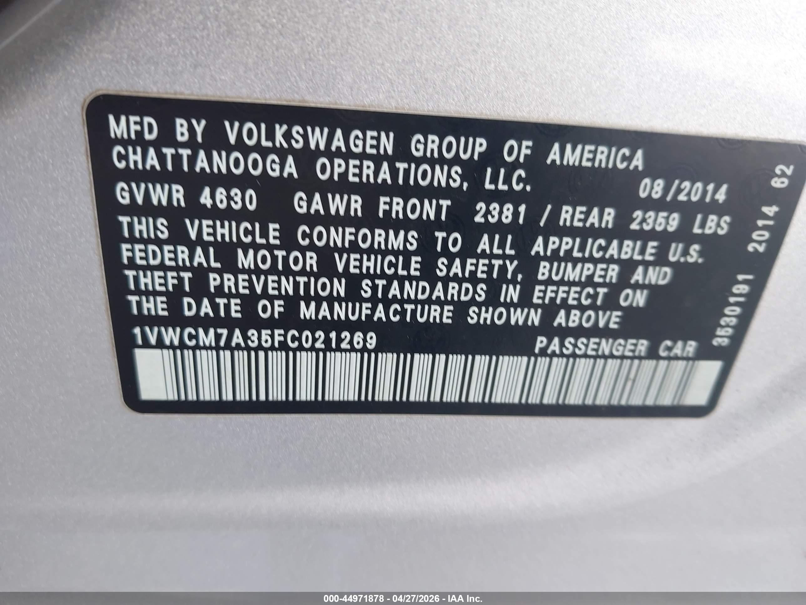 VOLKSWAGEN PASSAT image 9