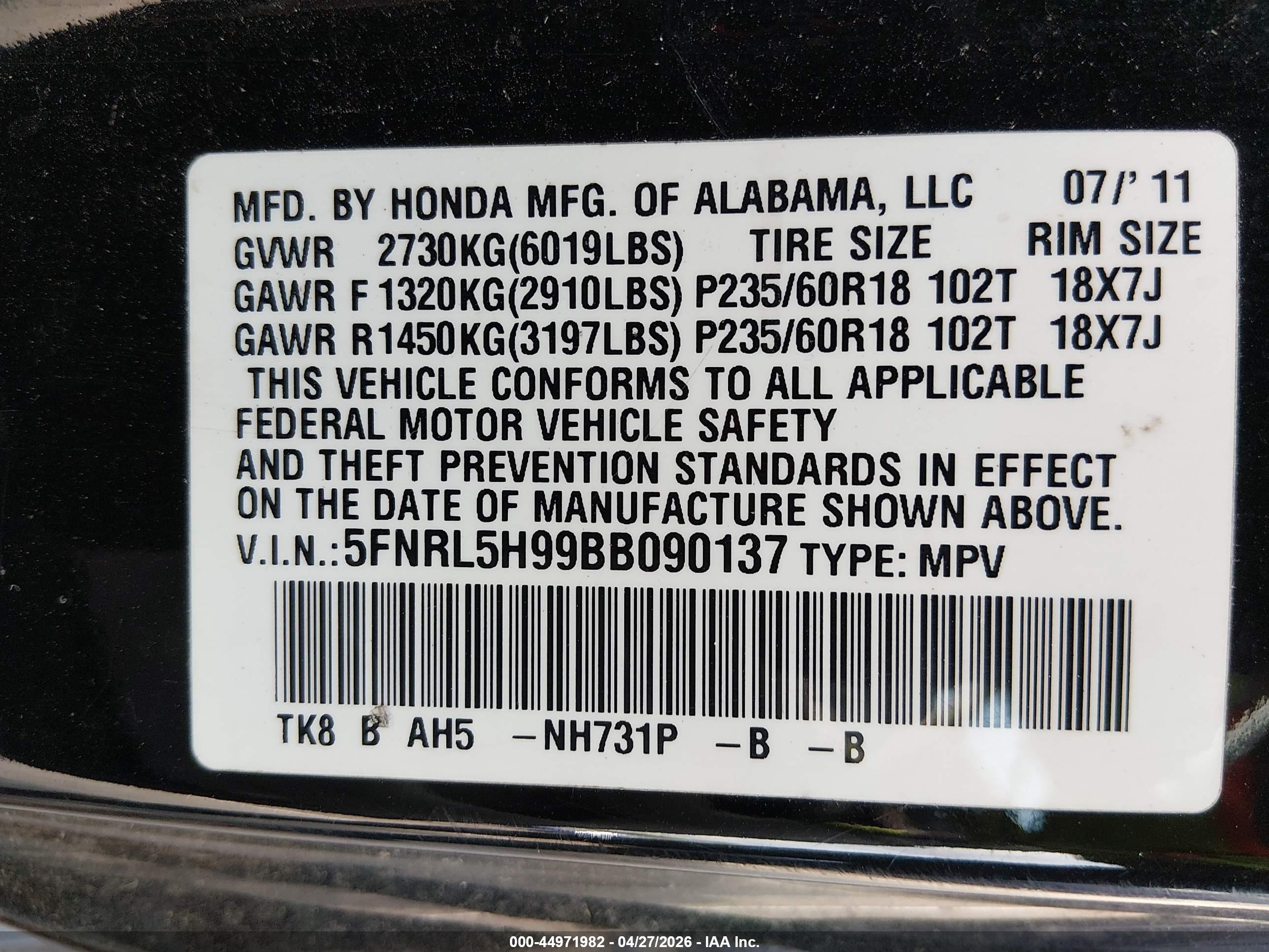 HONDA ODYSSEY image 9