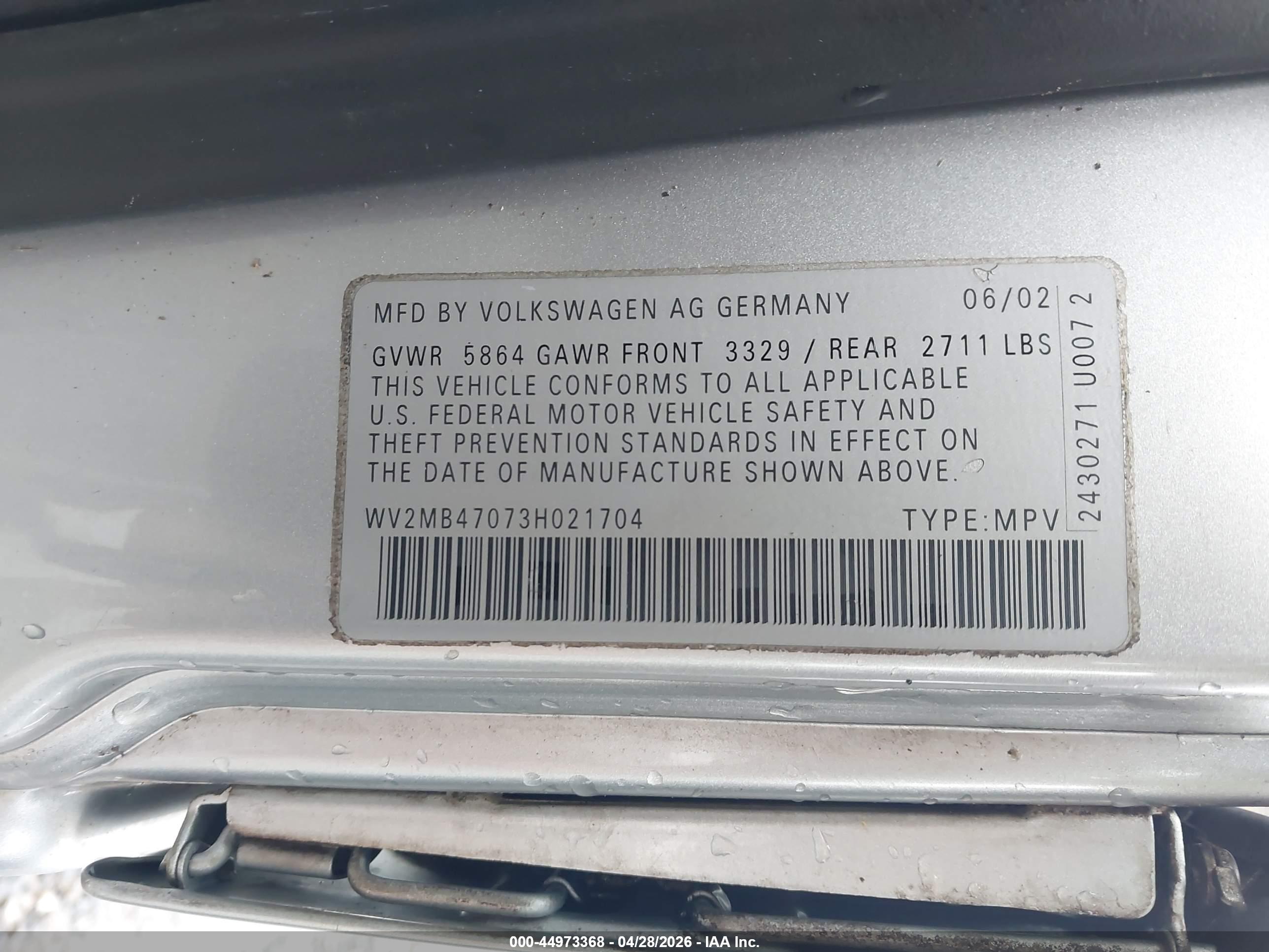 VOLKSWAGEN EUROVAN image 9