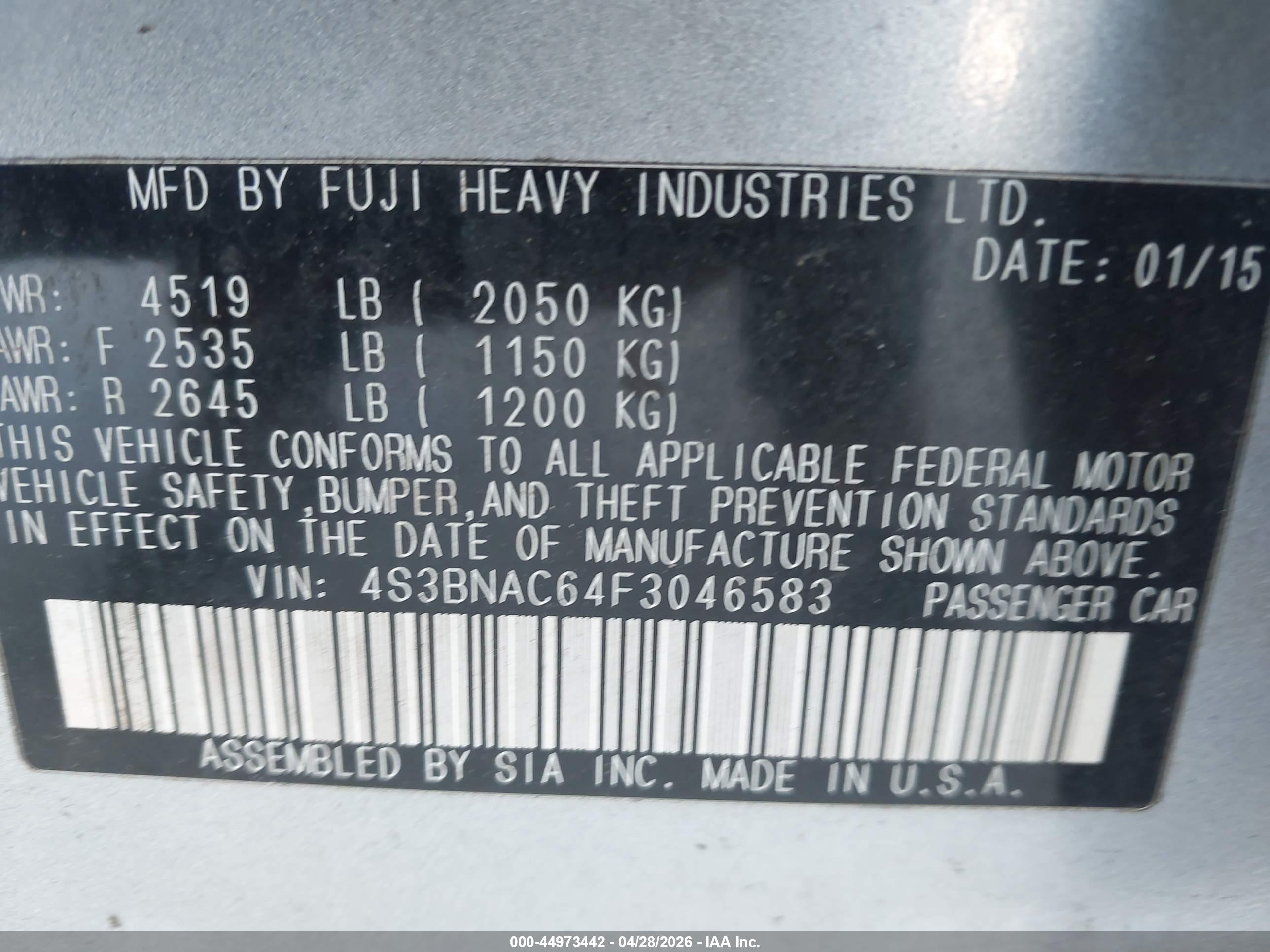 SUBARU LEGACY image 9