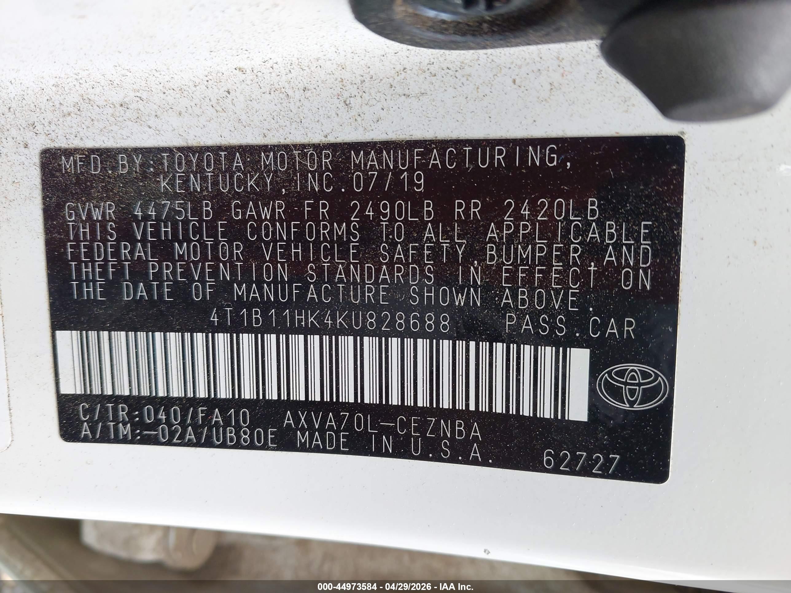 TOYOTA CAMRY image 9
