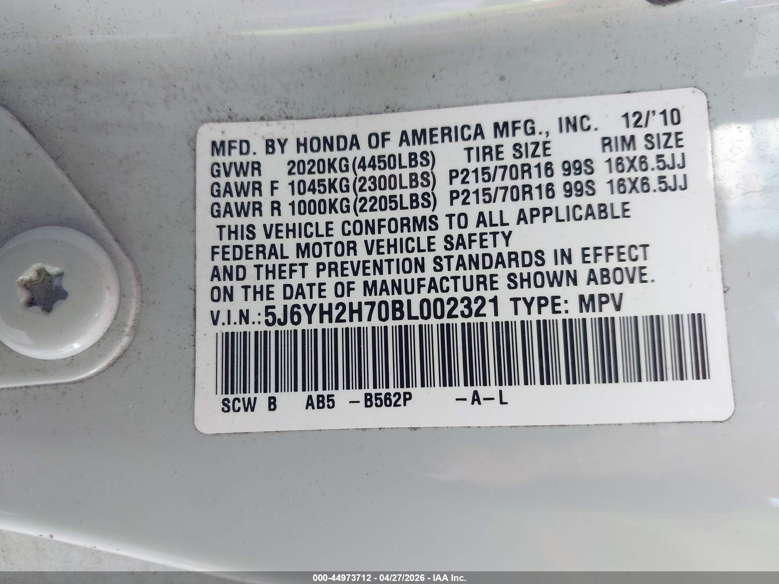 HONDA ELEMENT image 9