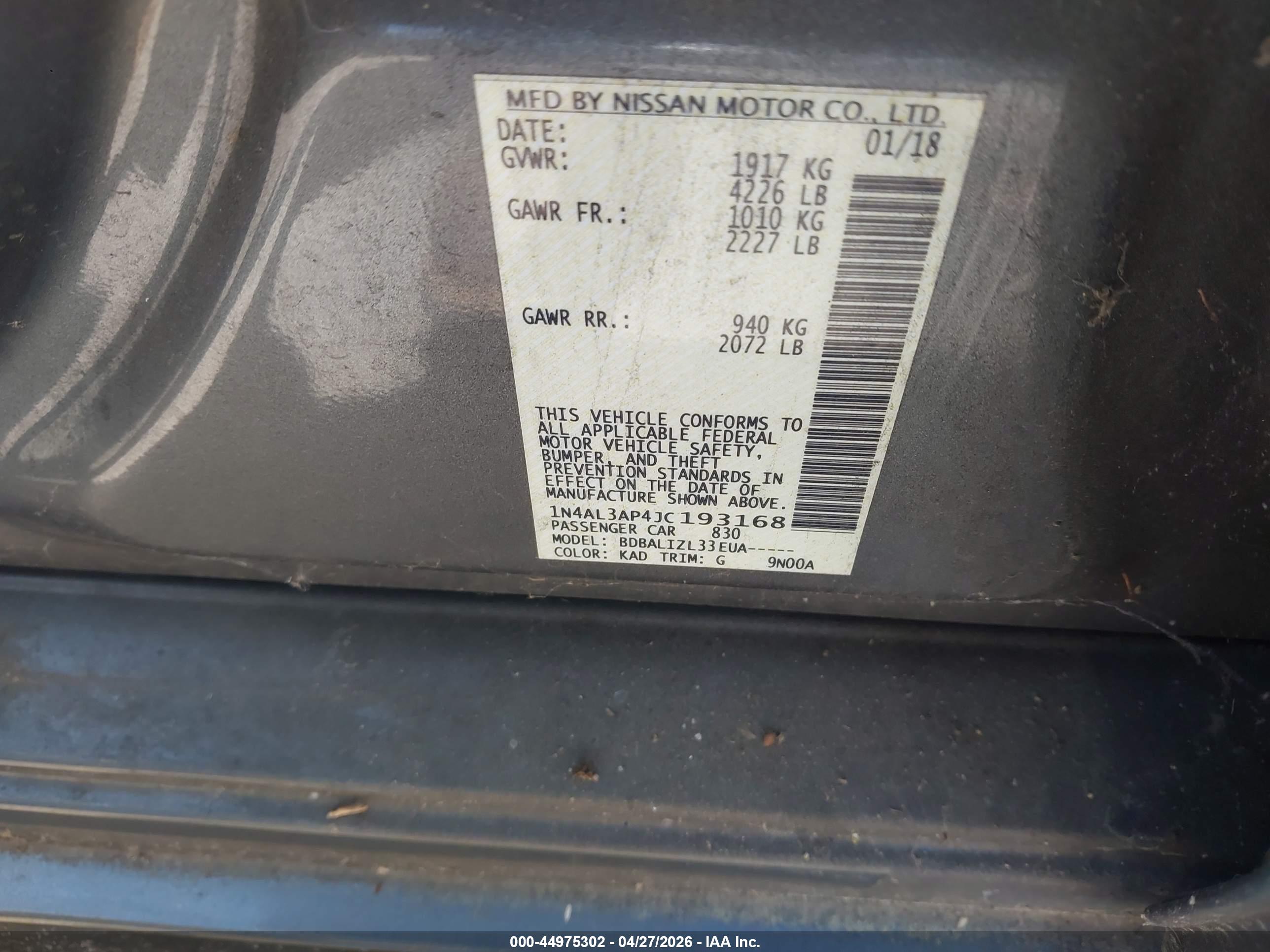 NISSAN ALTIMA image 9
