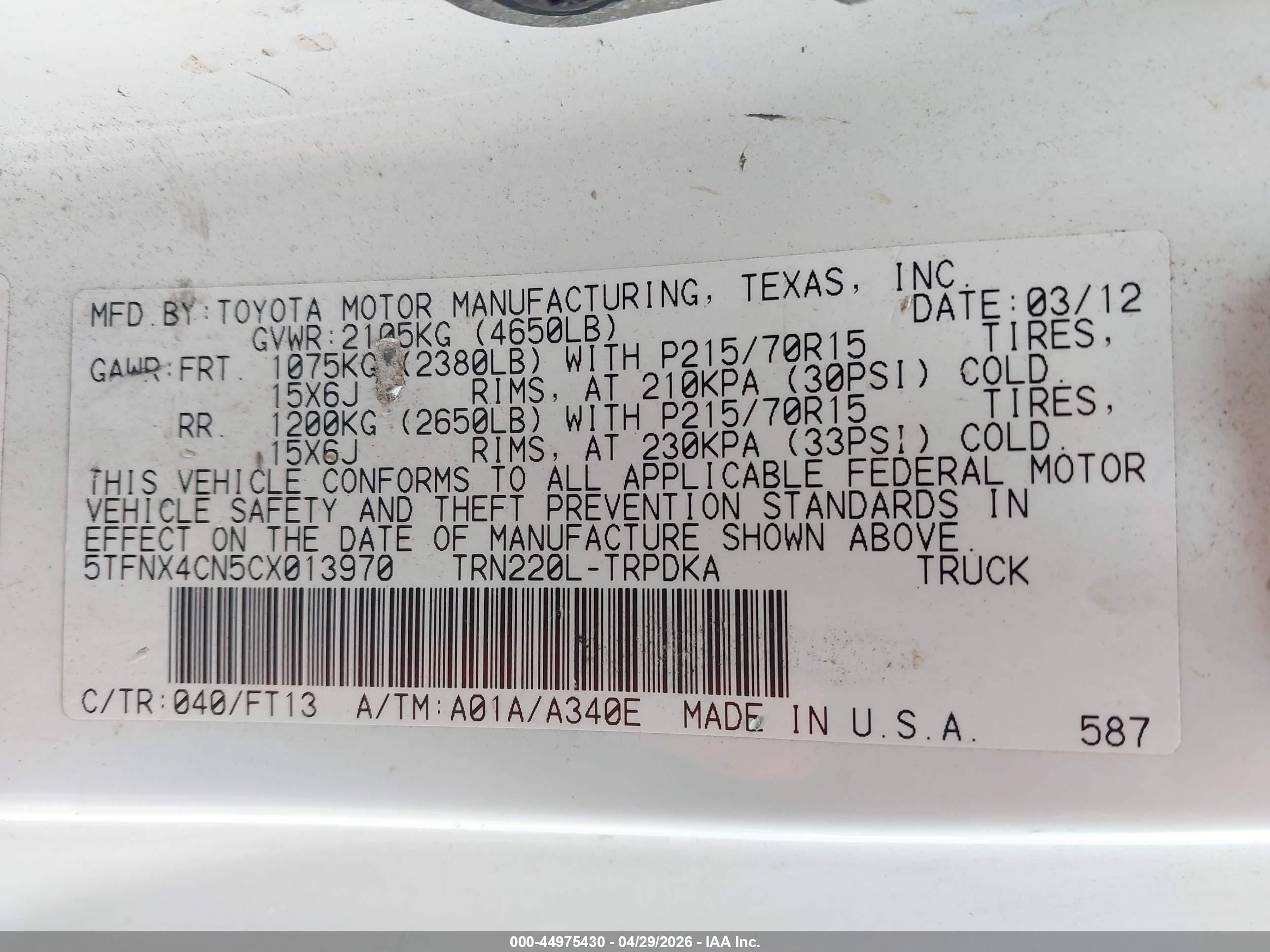 TOYOTA TACOMA image 9