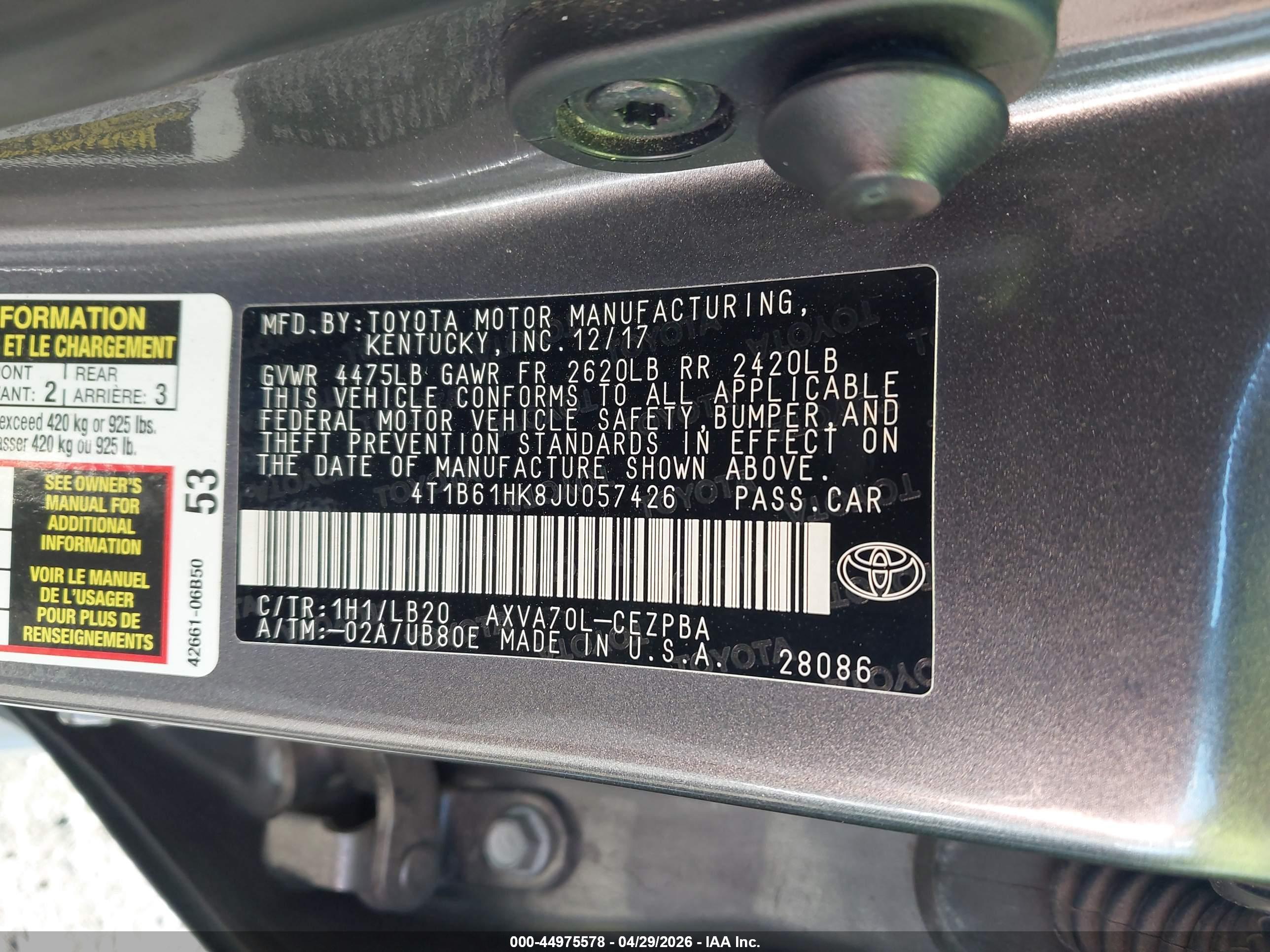 TOYOTA CAMRY image 9