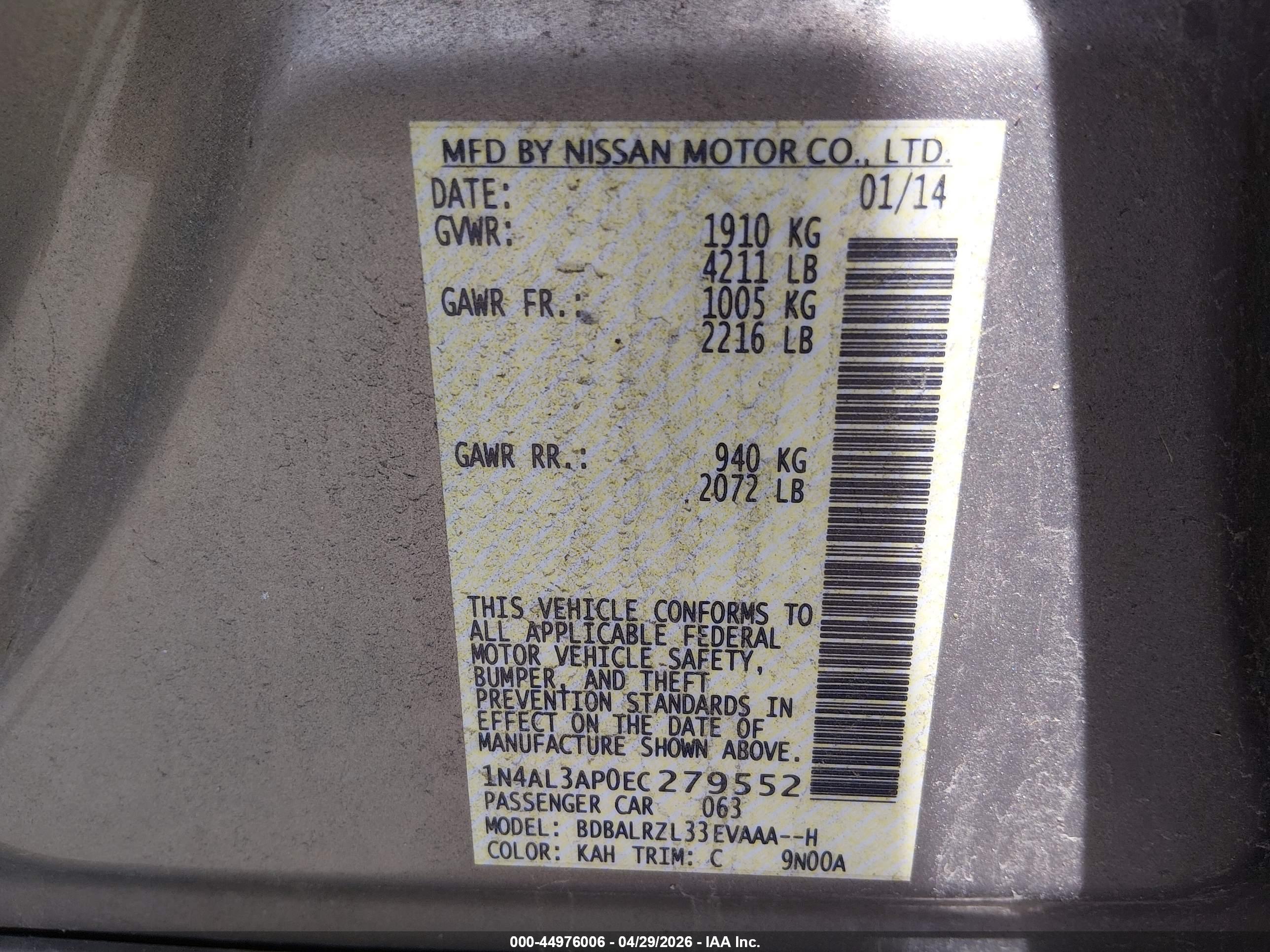 NISSAN ALTIMA image 9