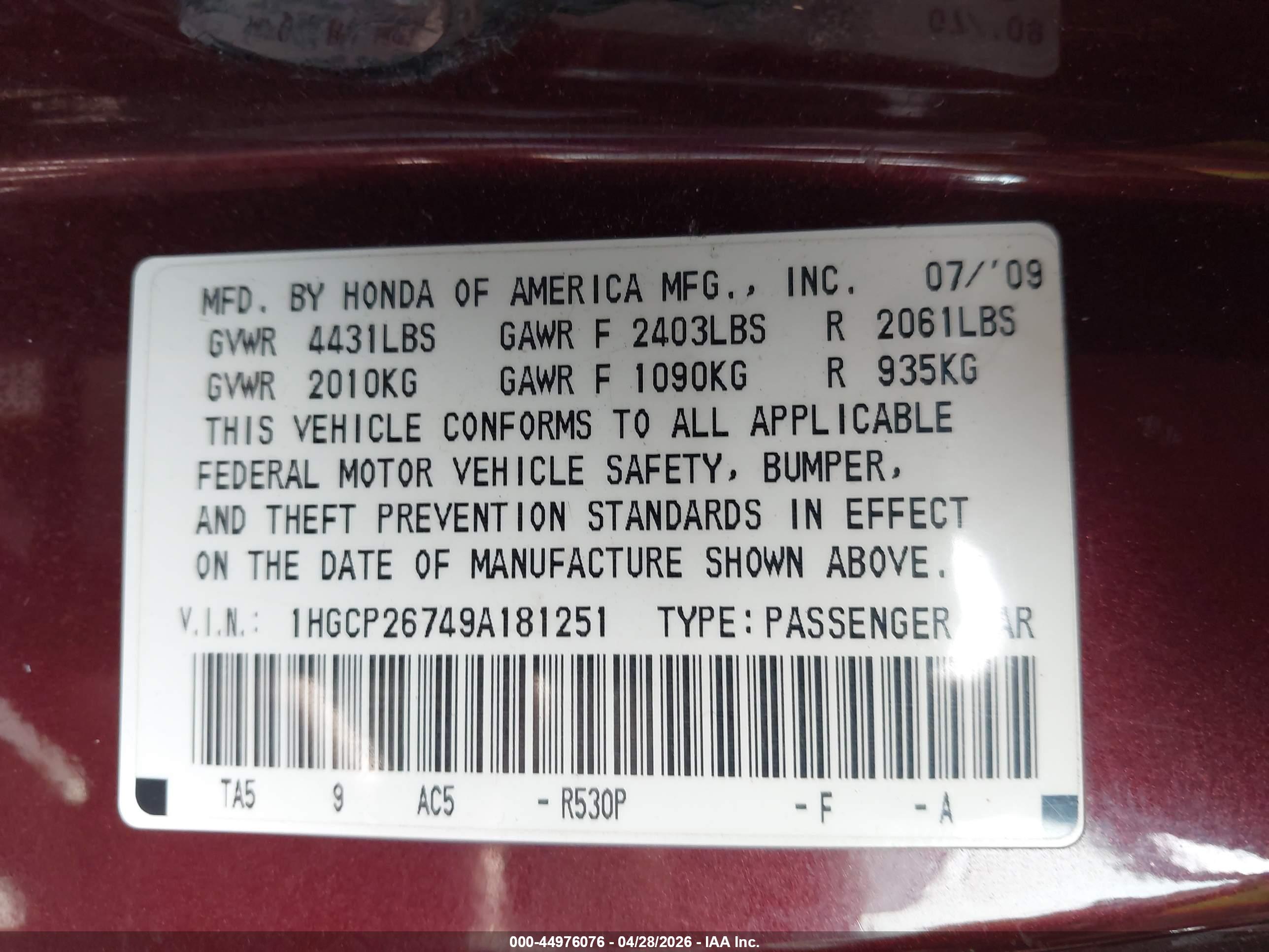 HONDA ACCORD image 9