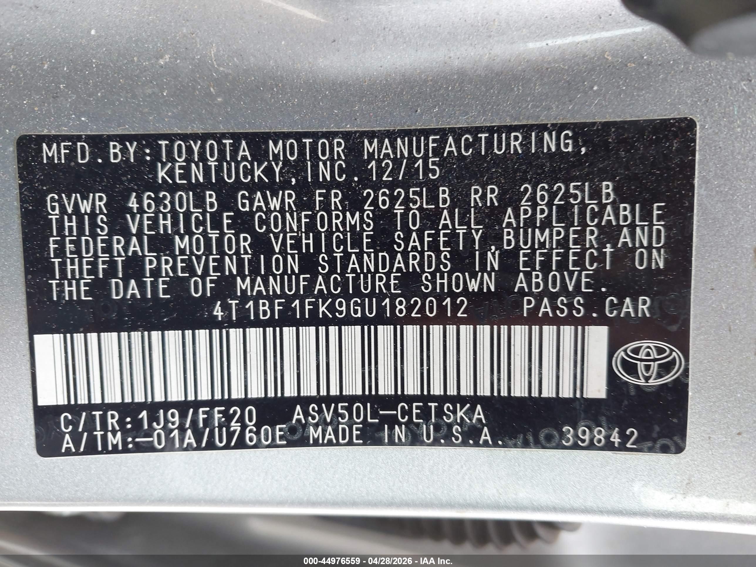 TOYOTA CAMRY image 9