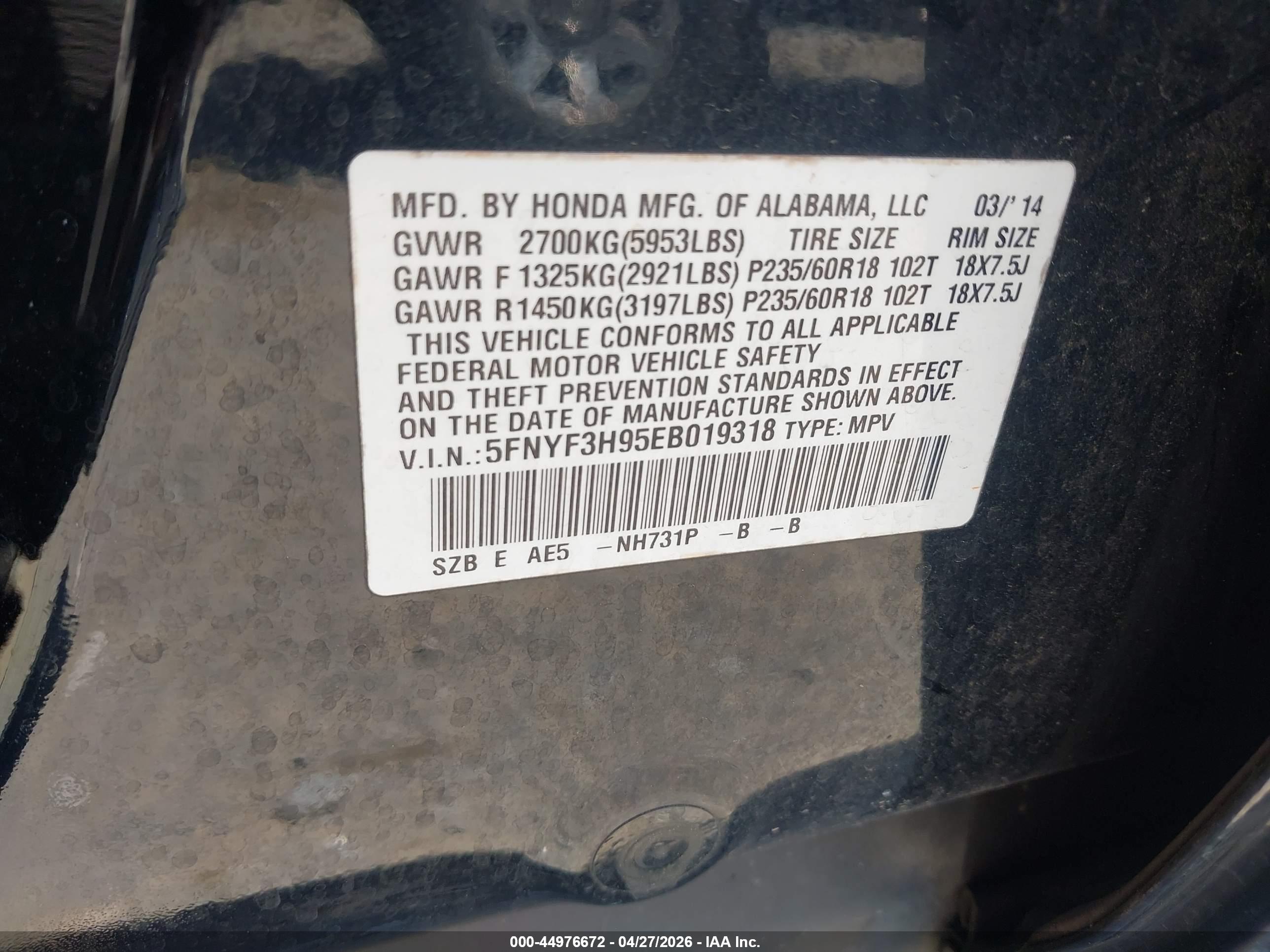 HONDA PILOT image 9