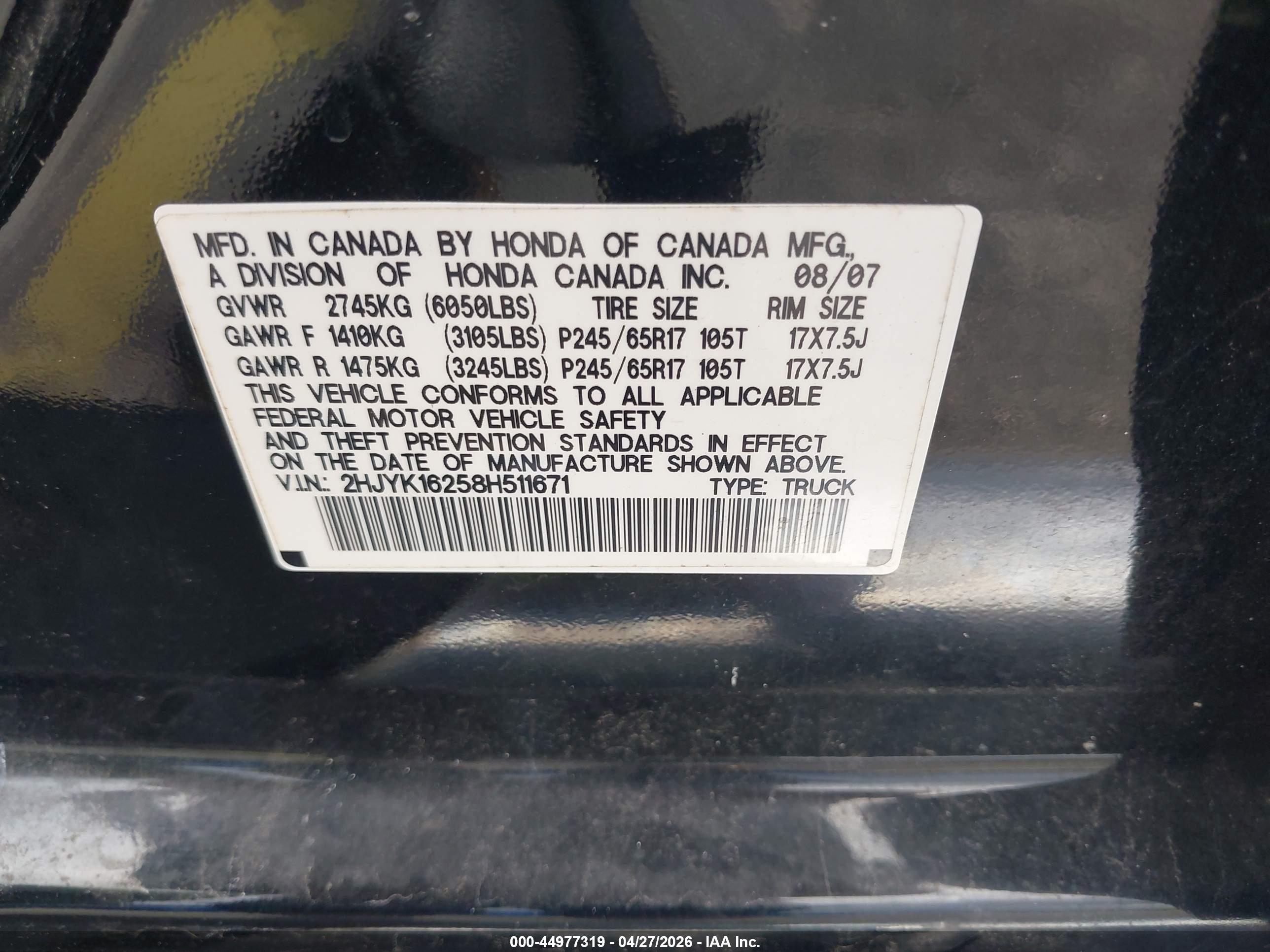HONDA RIDGELINE image 9