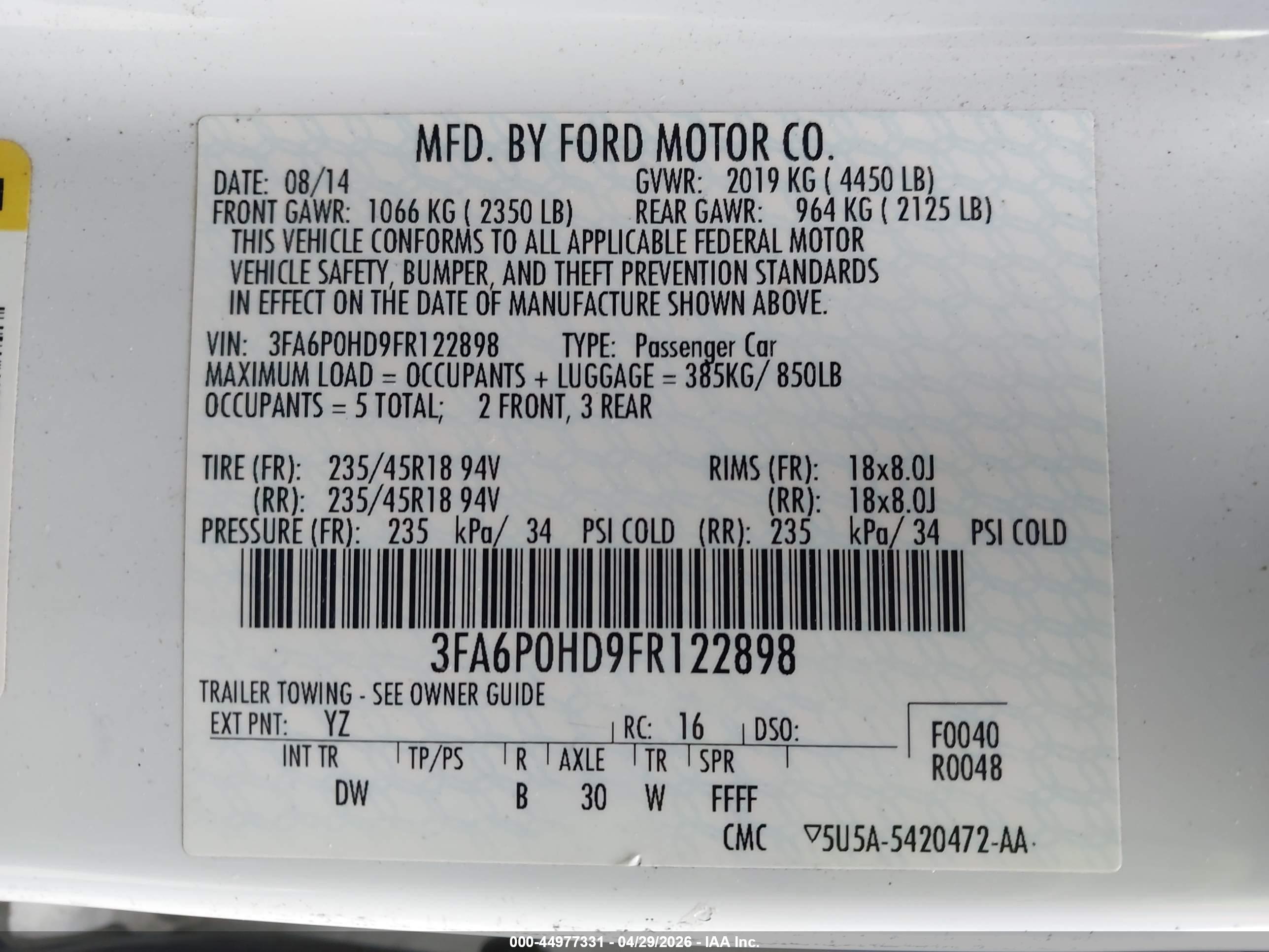 FORD FUSION image 9