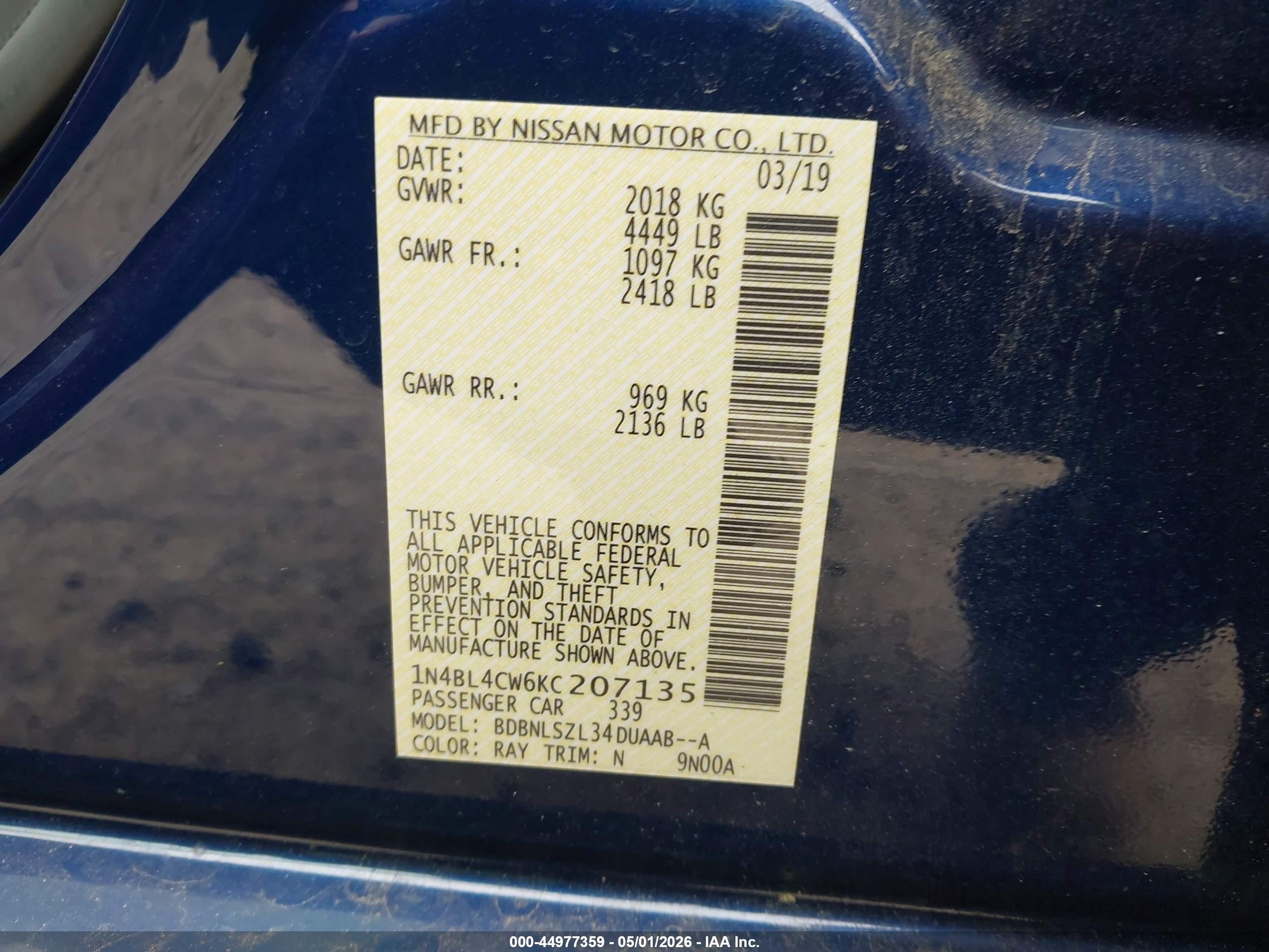 NISSAN ALTIMA image 9