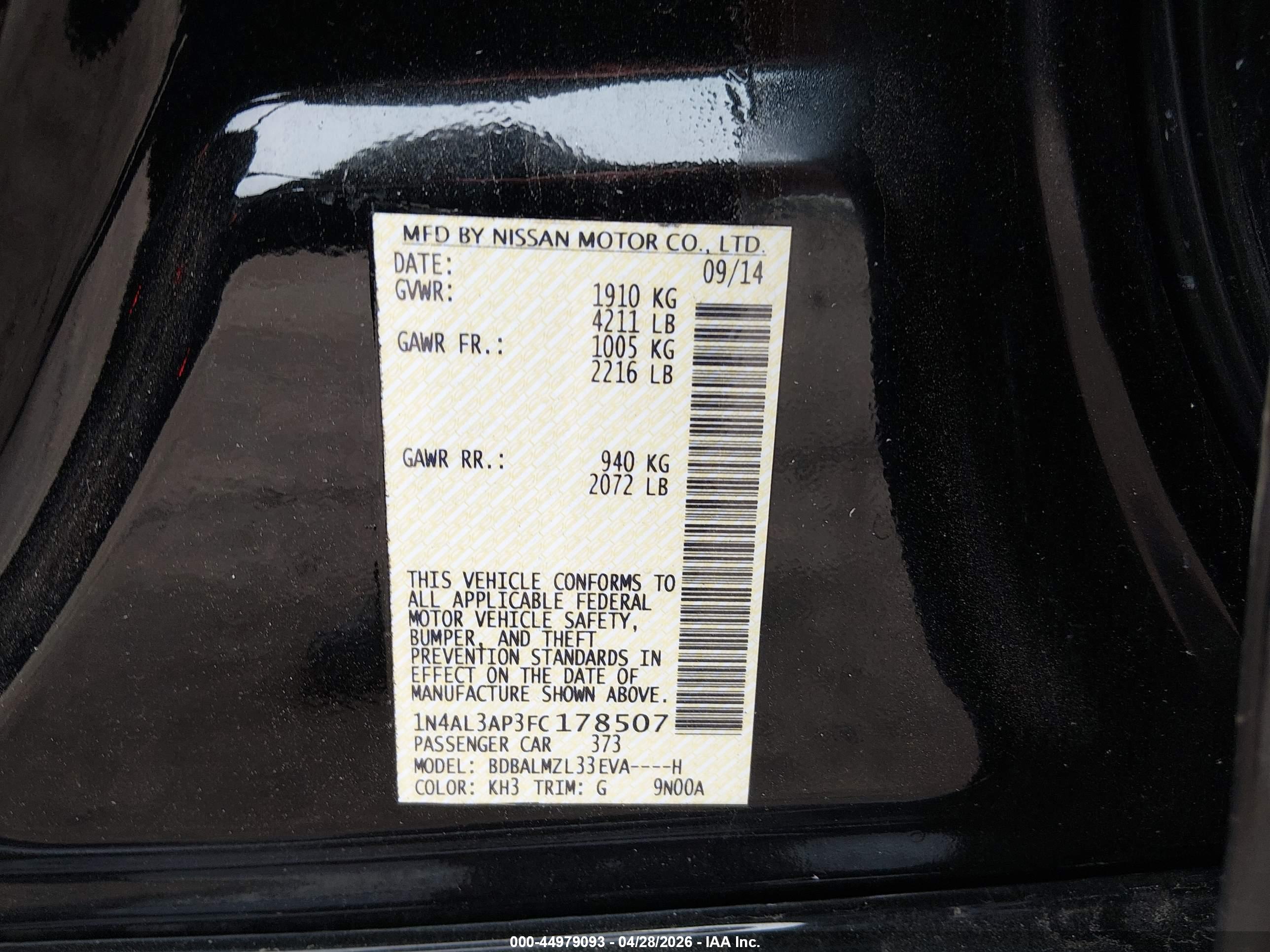 NISSAN ALTIMA image 9
