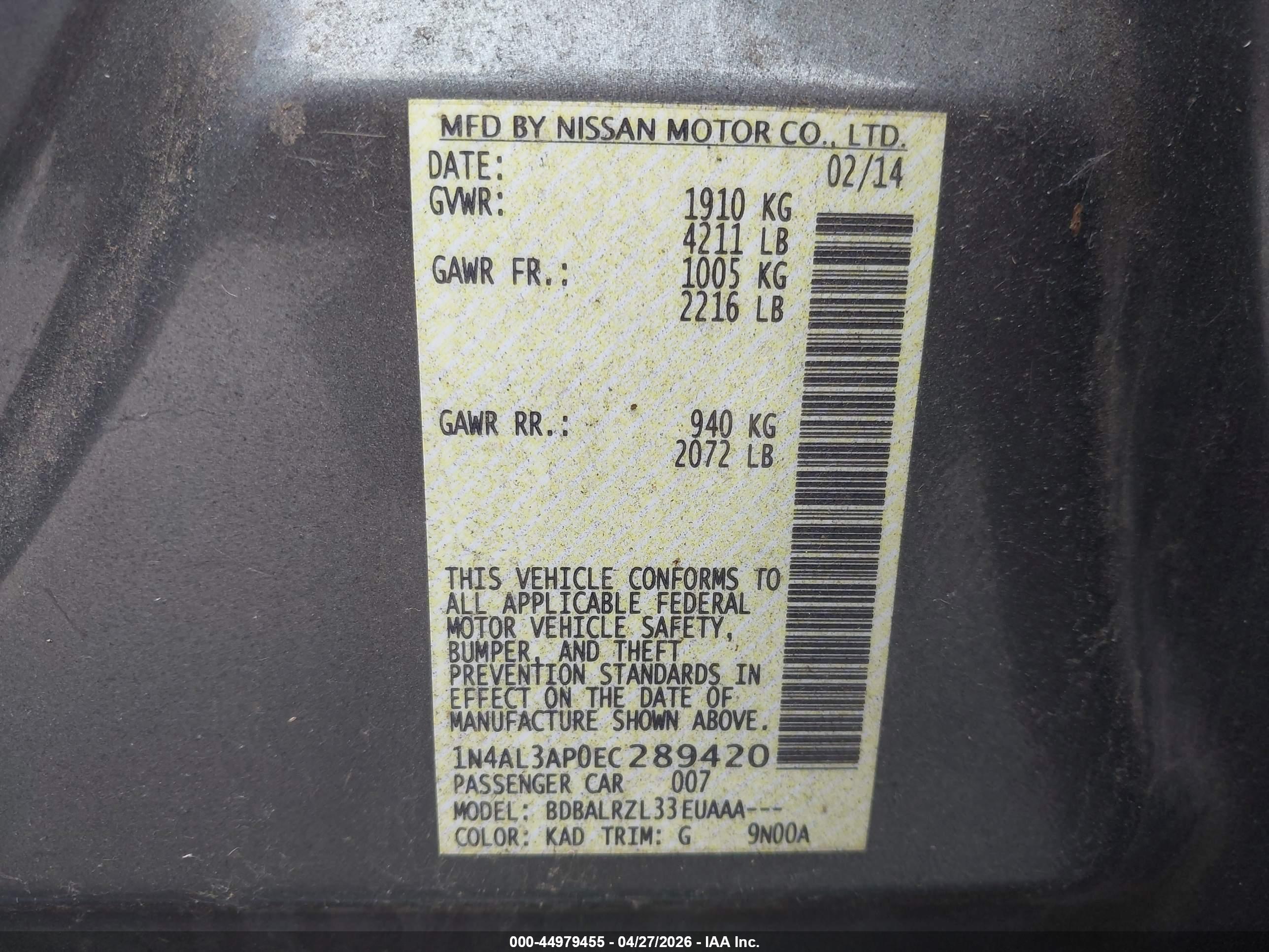 NISSAN ALTIMA image 9