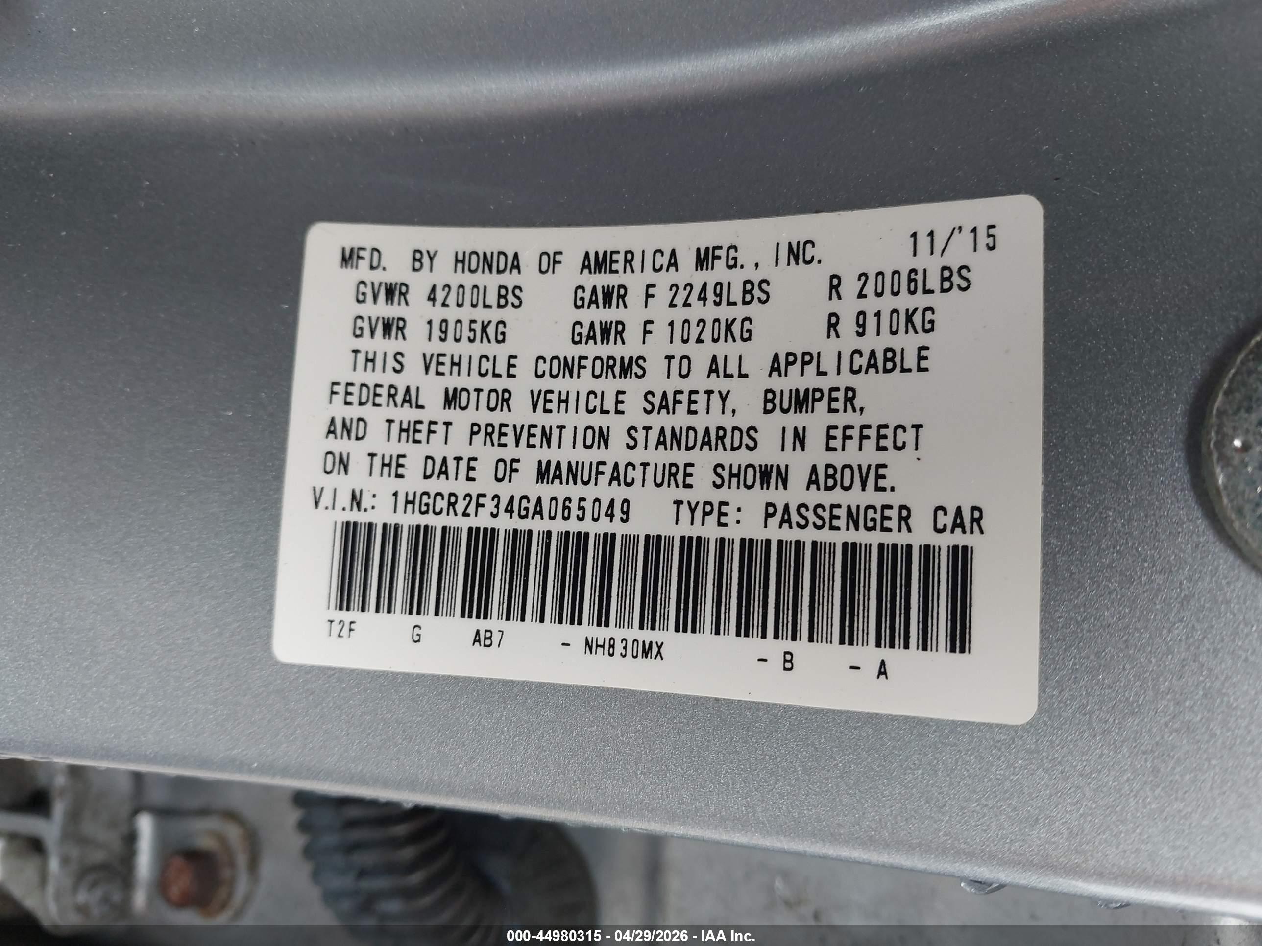 HONDA ACCORD image 9