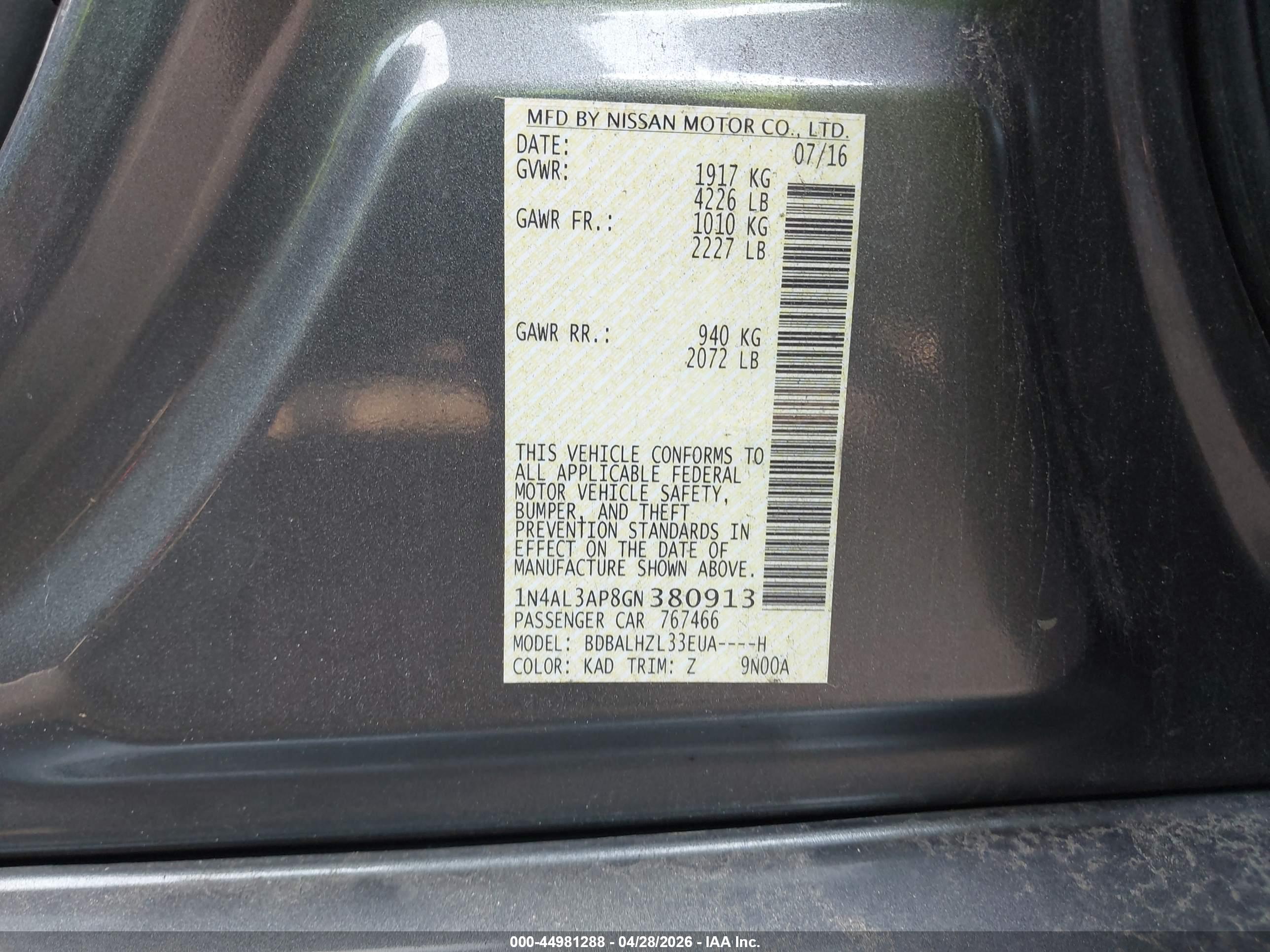NISSAN ALTIMA image 9