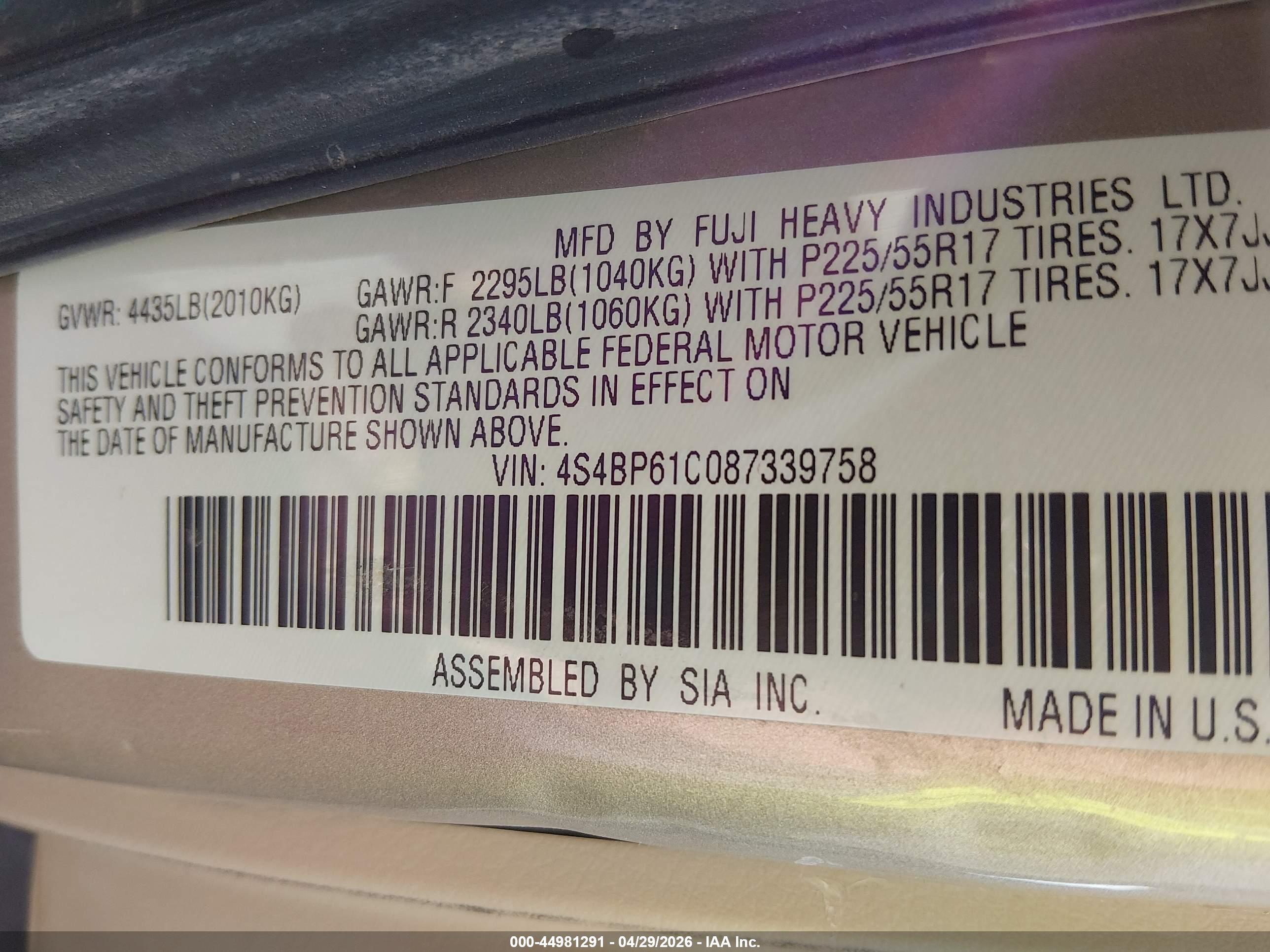 SUBARU OUTBACK image 9