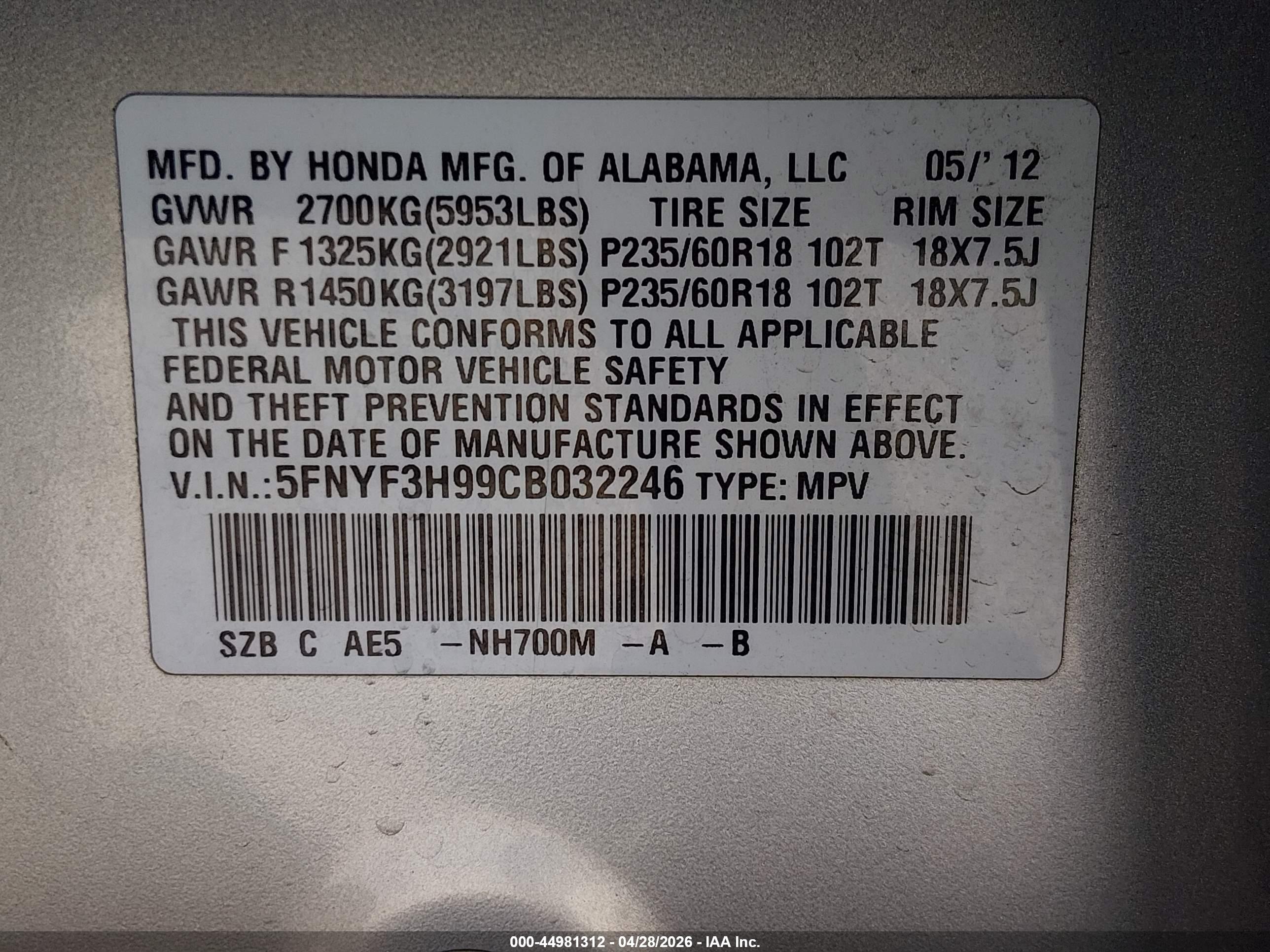 HONDA PILOT image 9