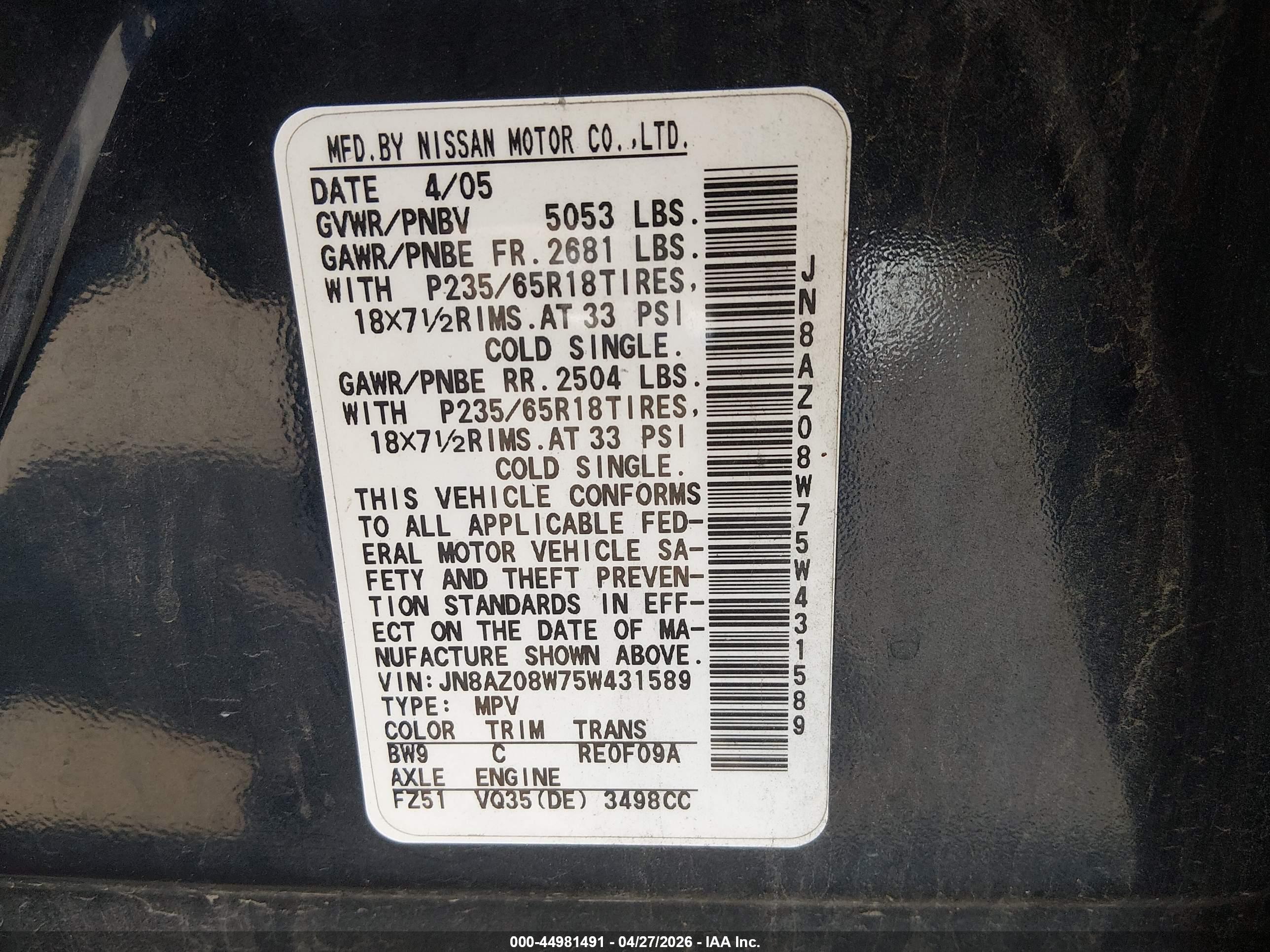 NISSAN MURANO image 9