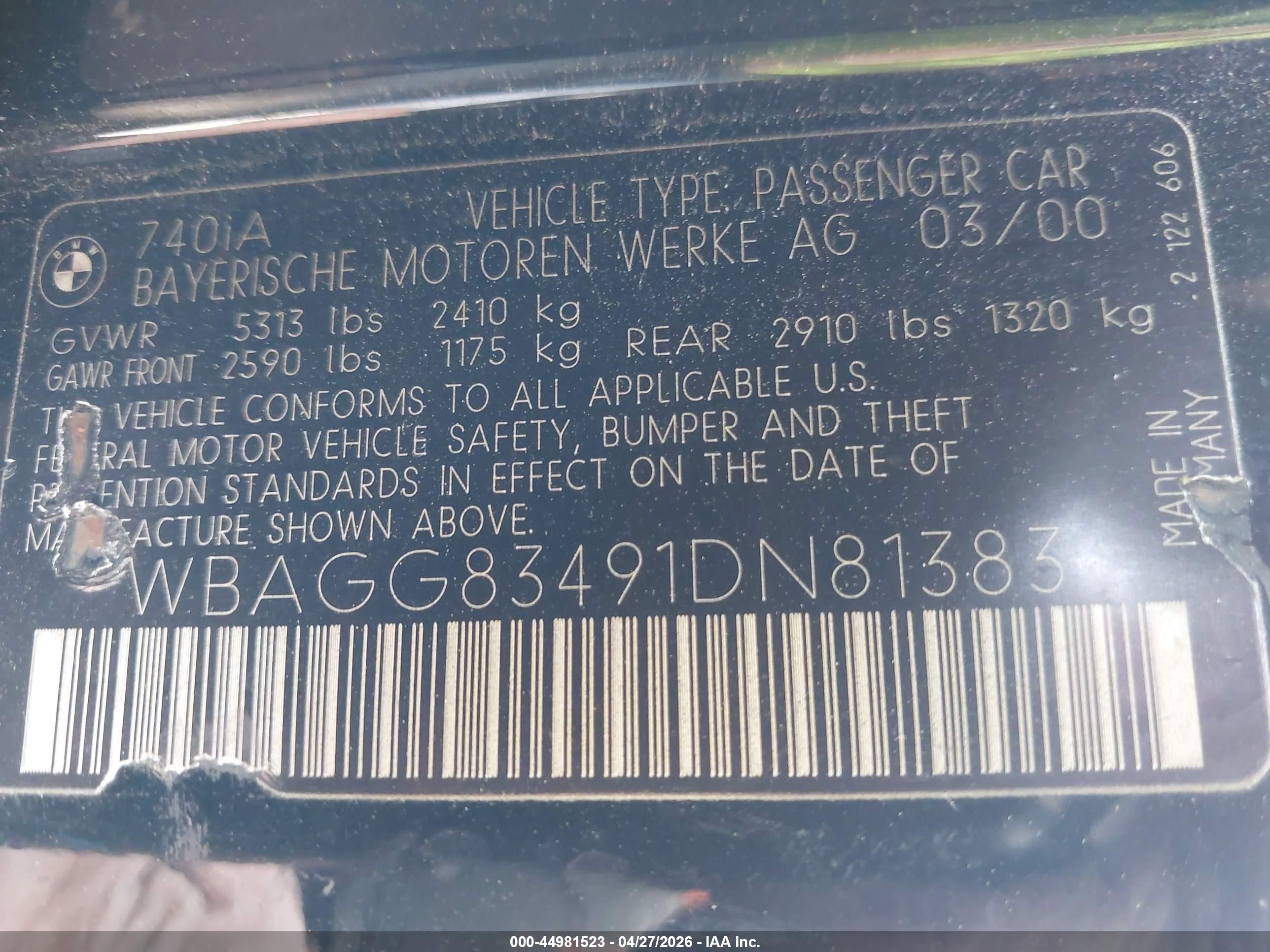 BMW 740IA image 9