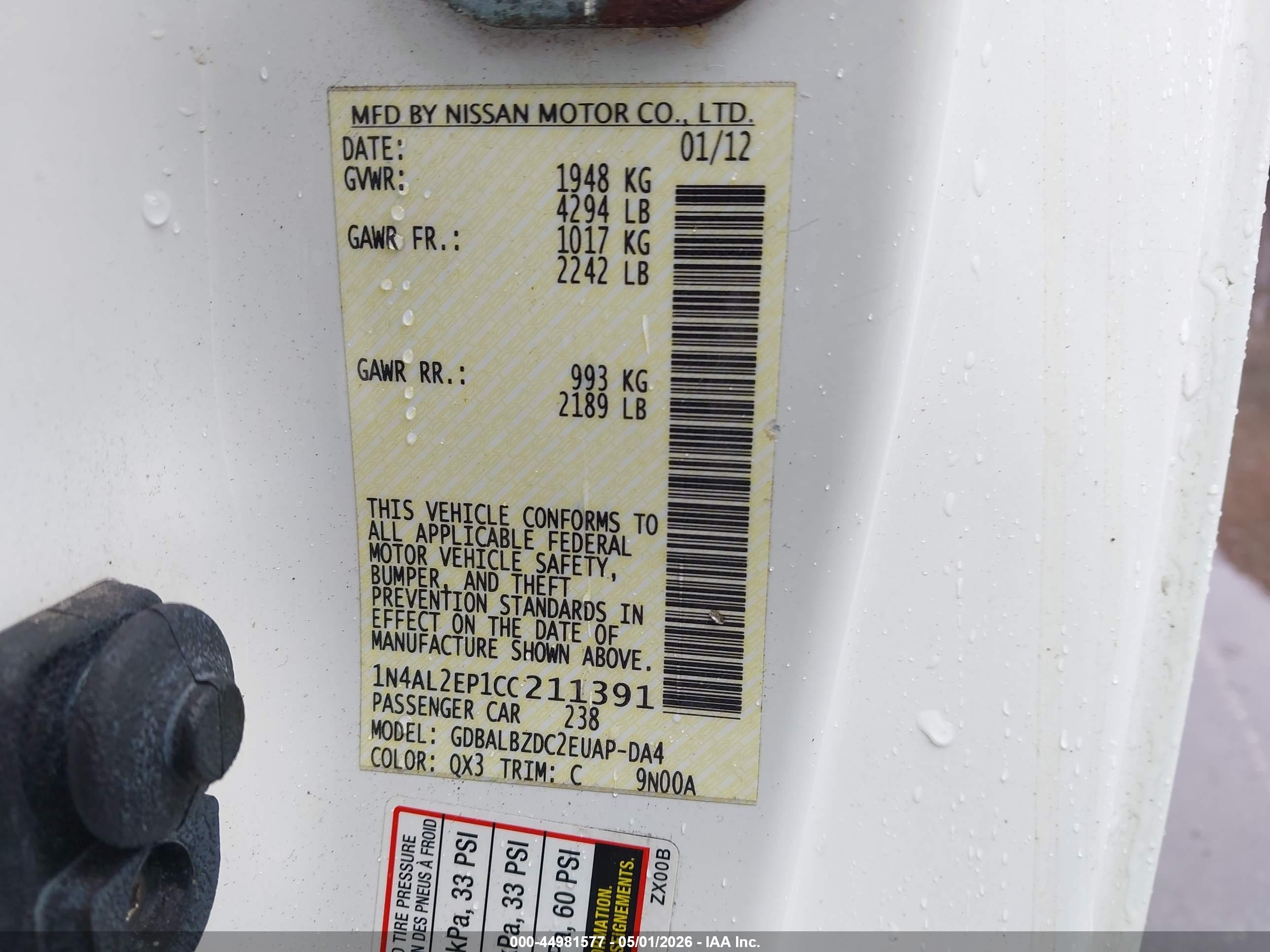 NISSAN ALTIMA image 9
