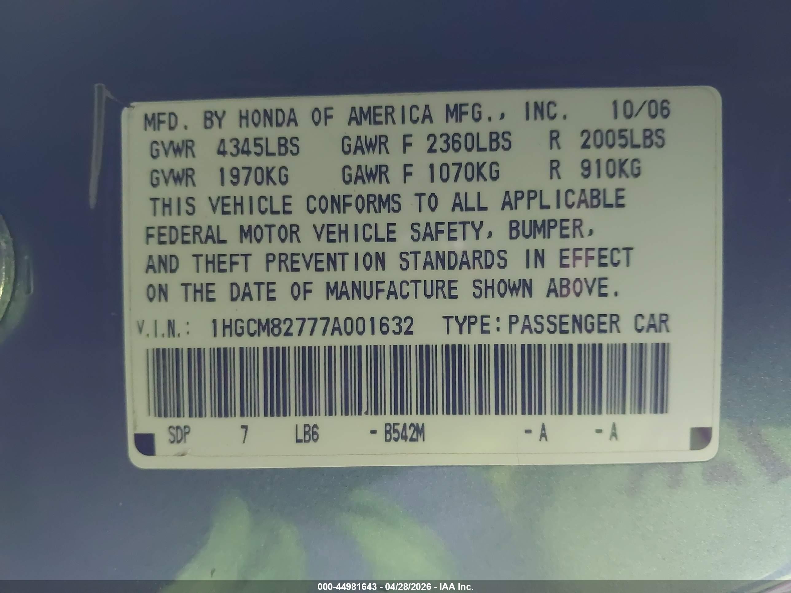 HONDA ACCORD image 9