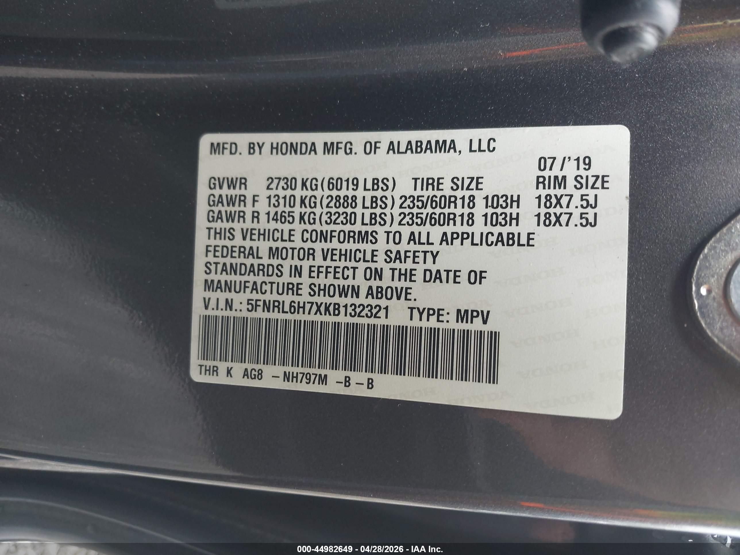 HONDA ODYSSEY image 9