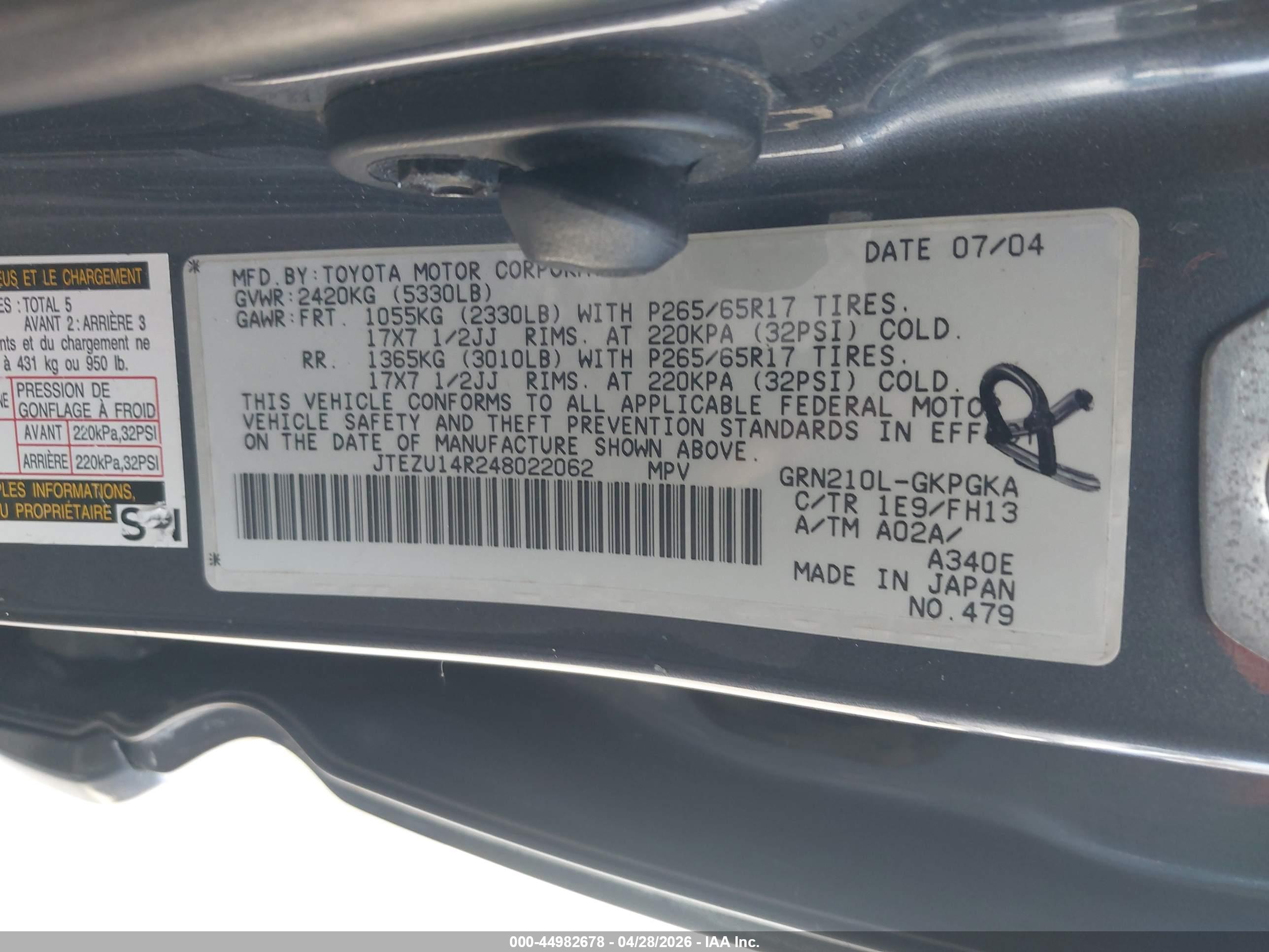 TOYOTA 4RUNNER image 9