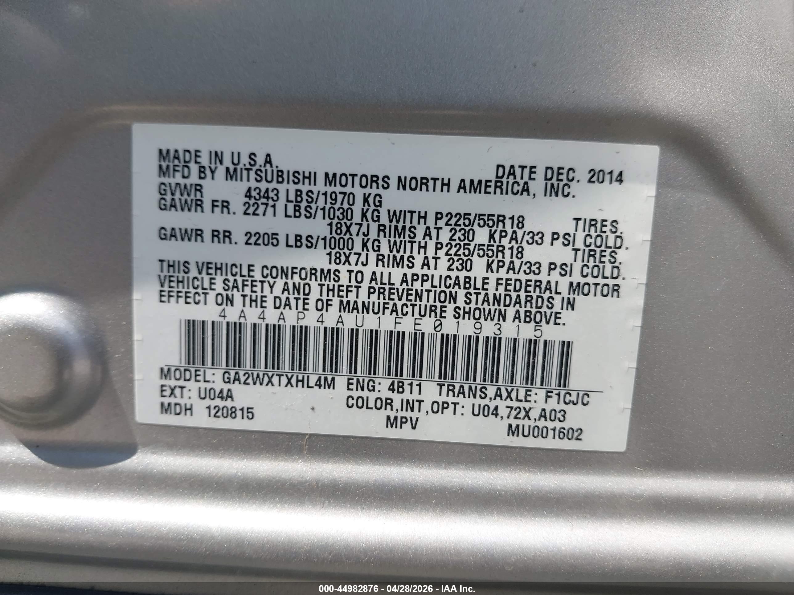 MITSUBISHI OUTLANDER image 9