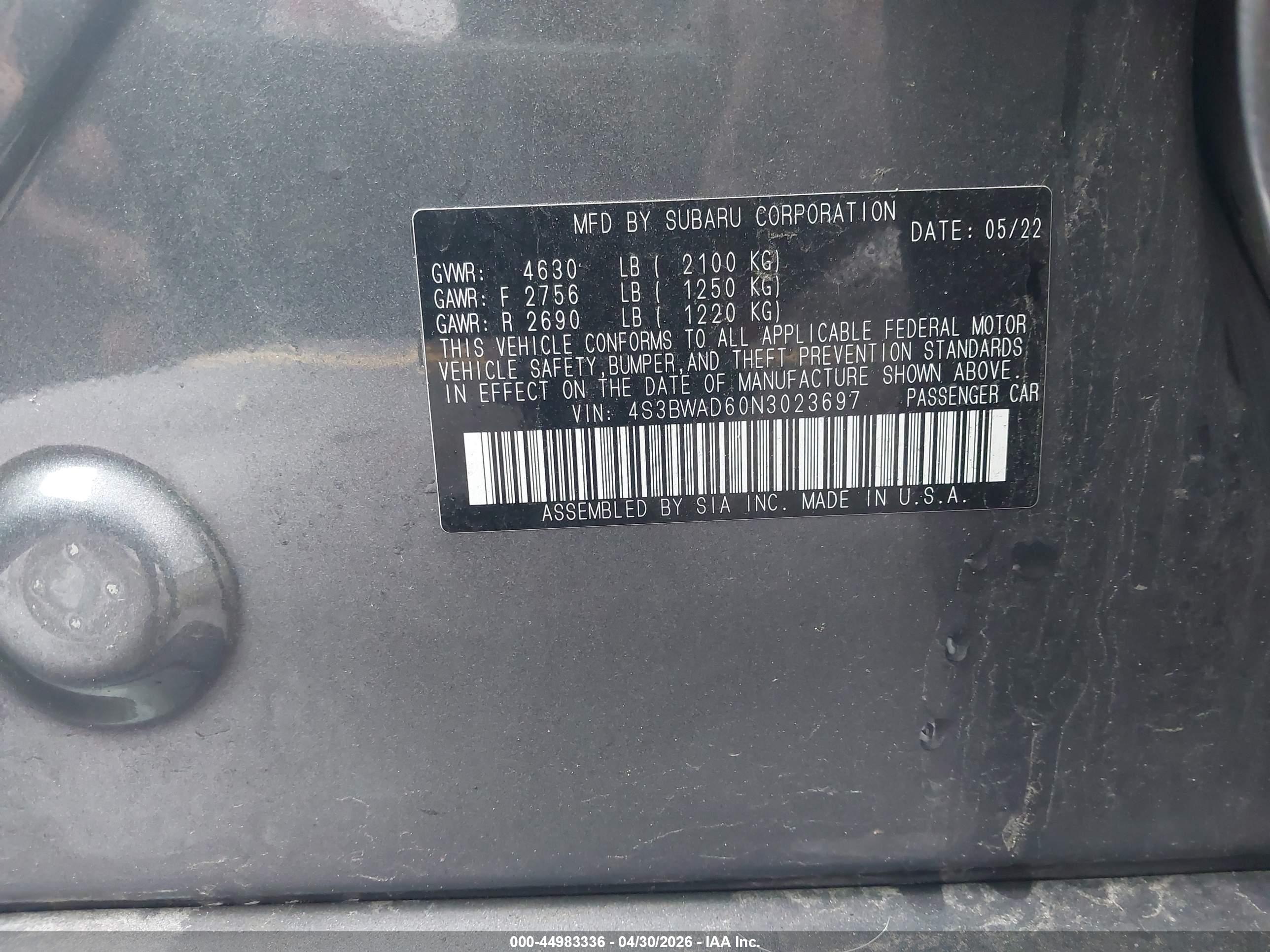 SUBARU LEGACY image 9