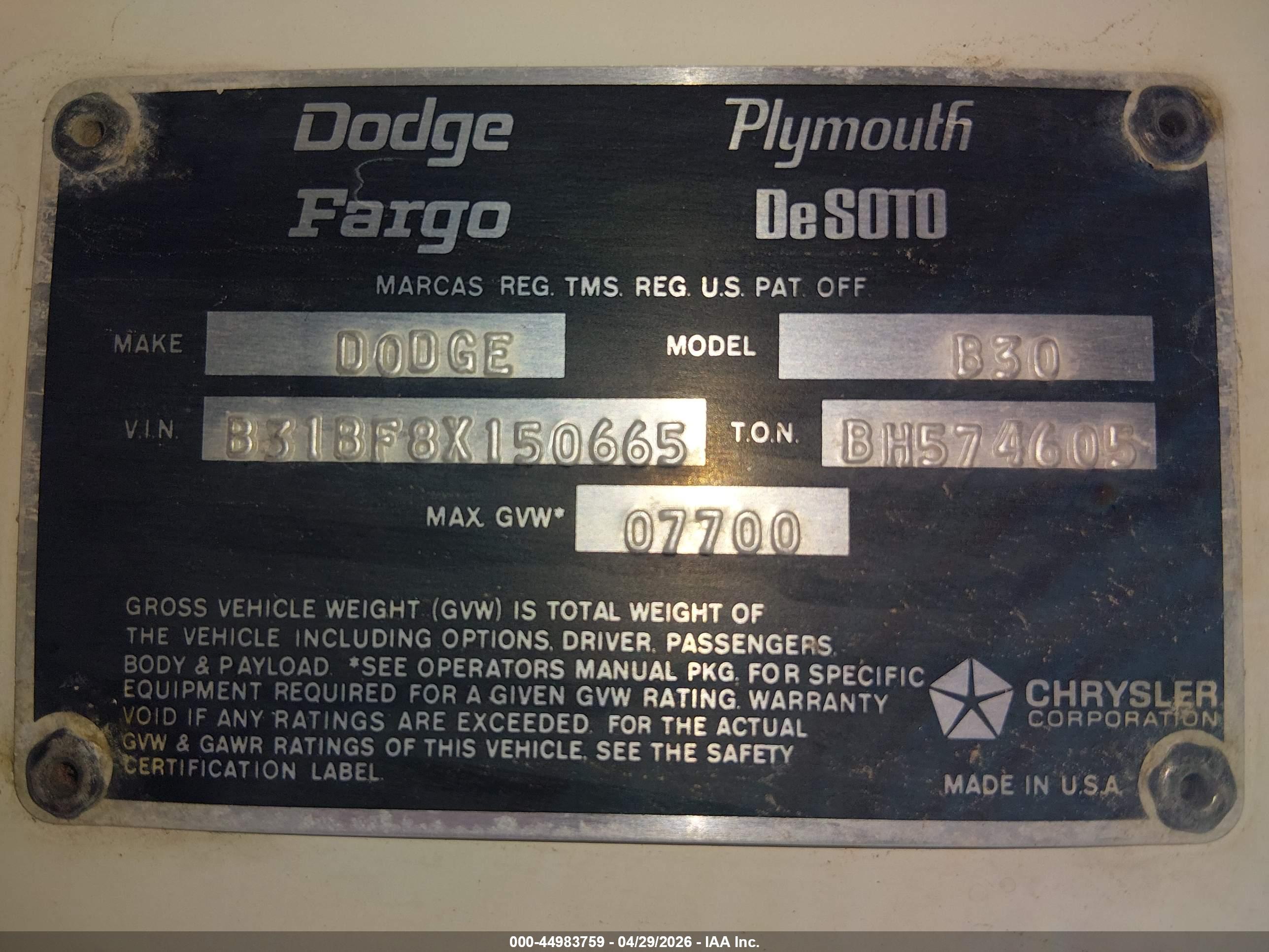 DODGE B300 image 9