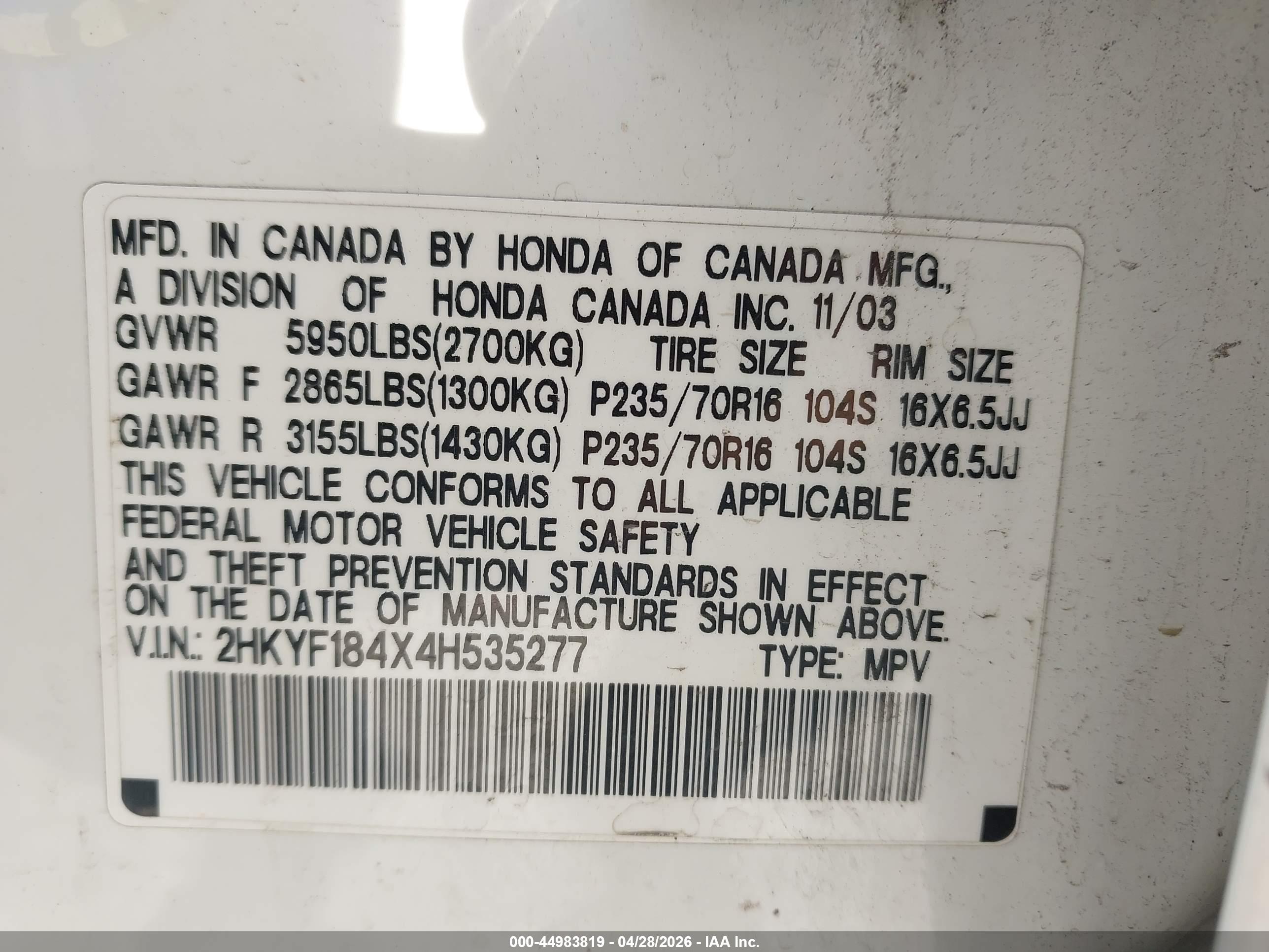 HONDA PILOT image 9
