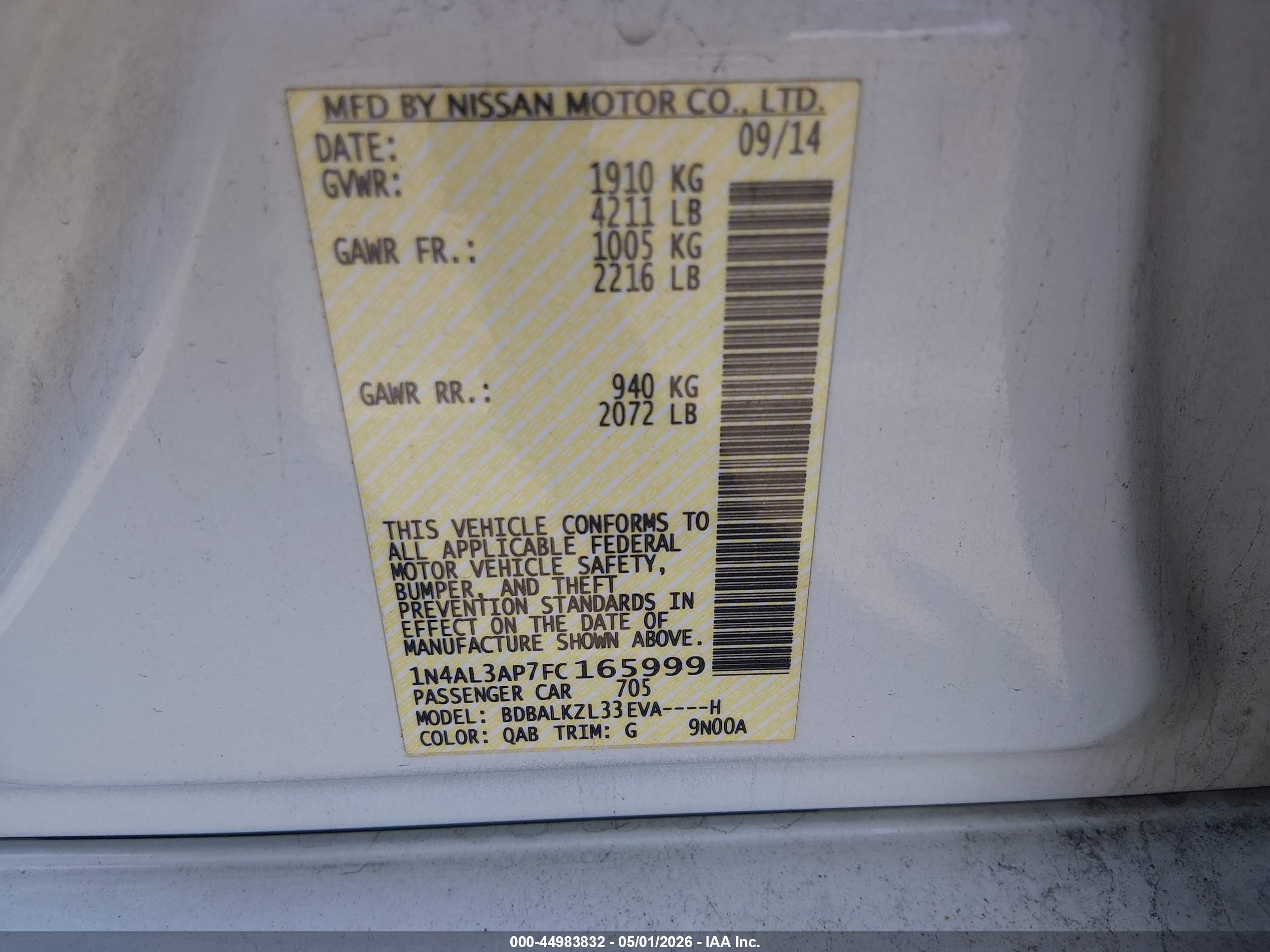 NISSAN ALTIMA image 9