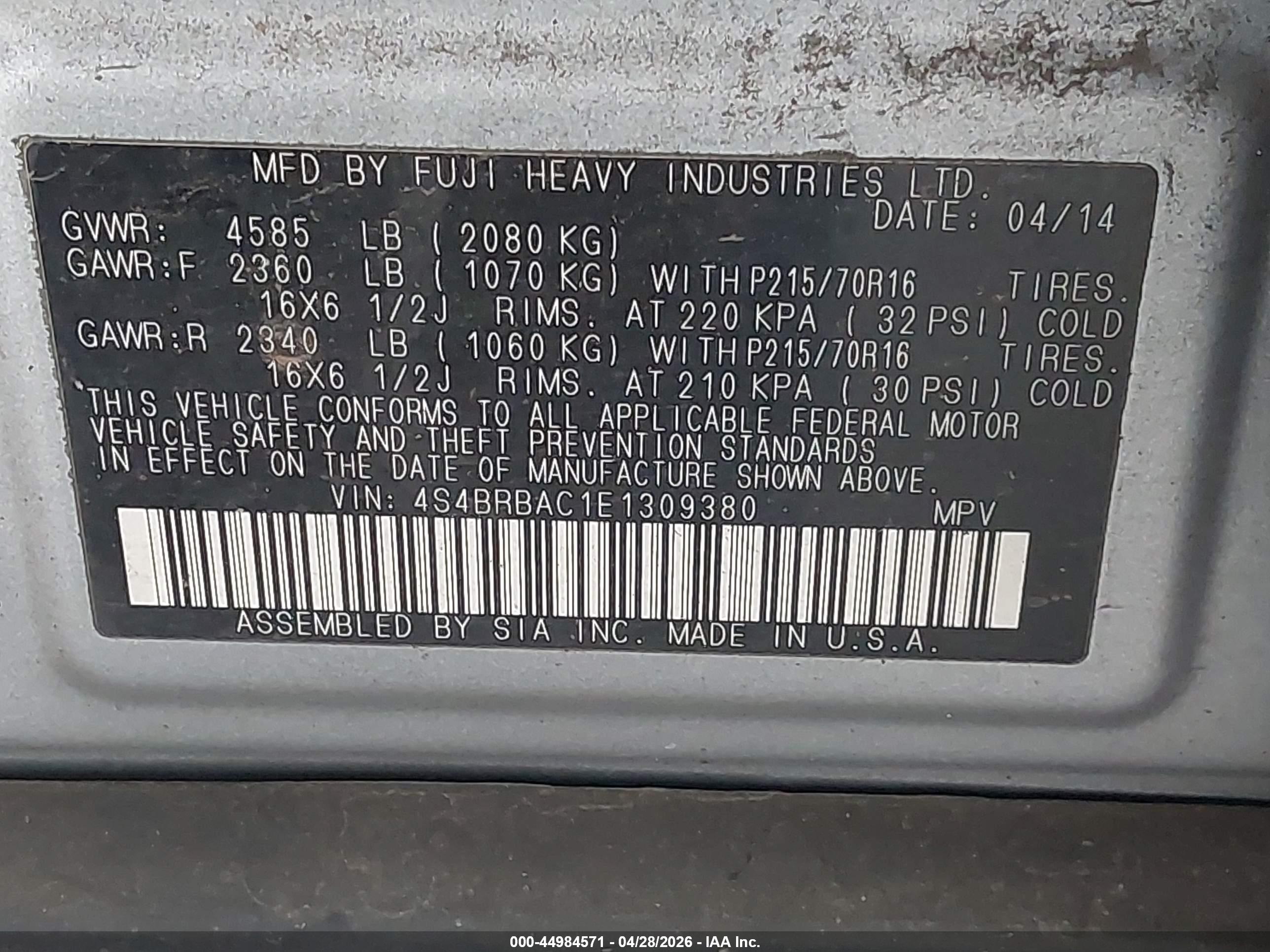 SUBARU OUTBACK image 9