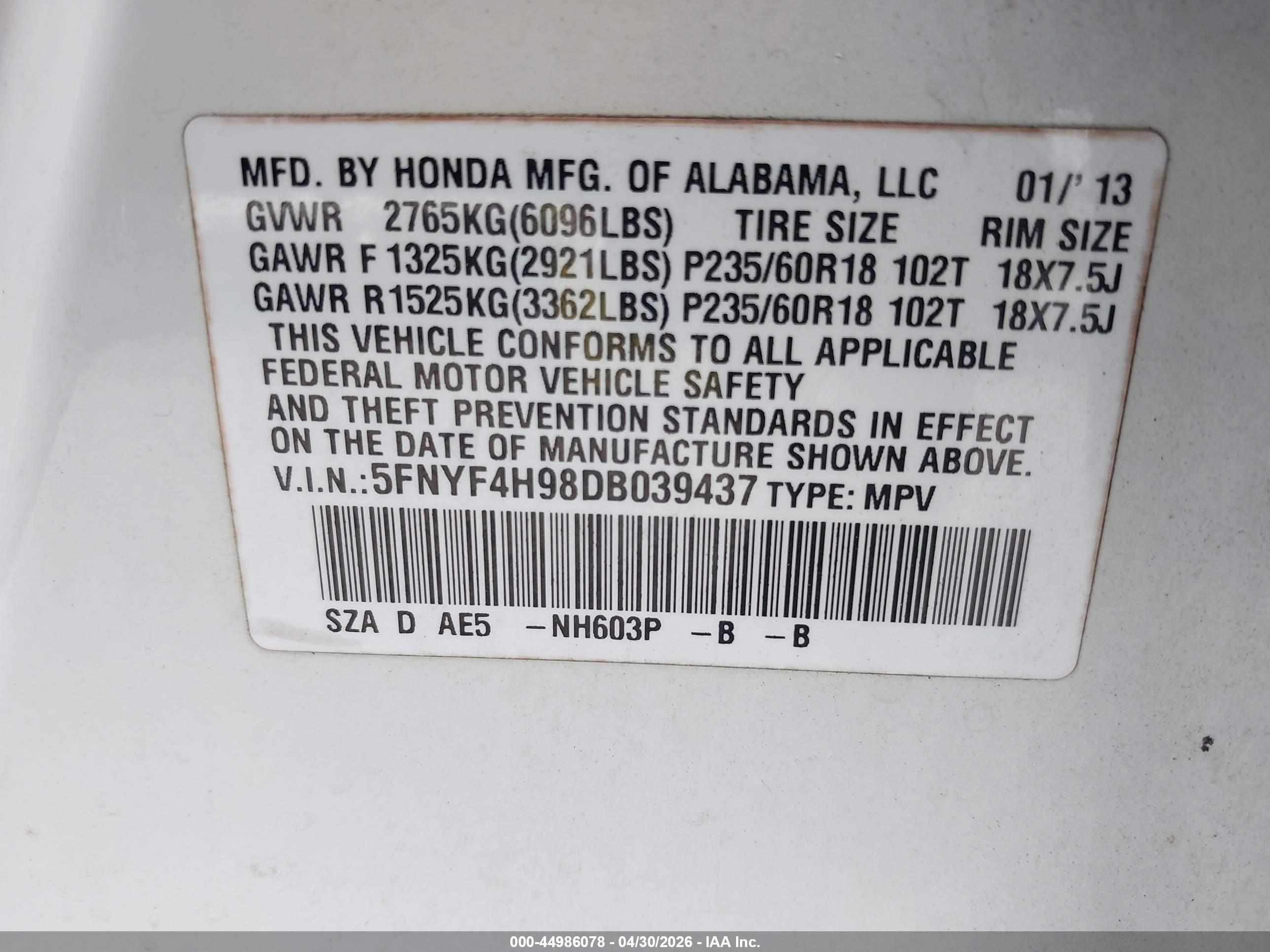 HONDA PILOT image 9