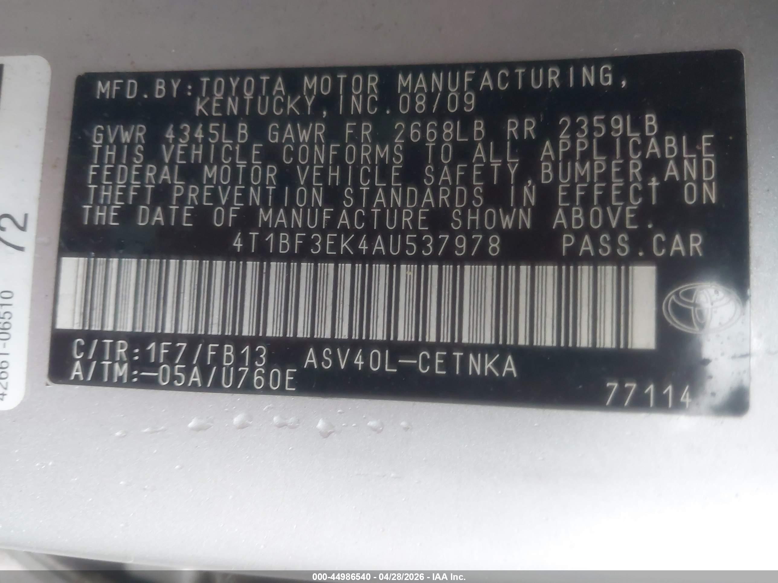 TOYOTA CAMRY image 9