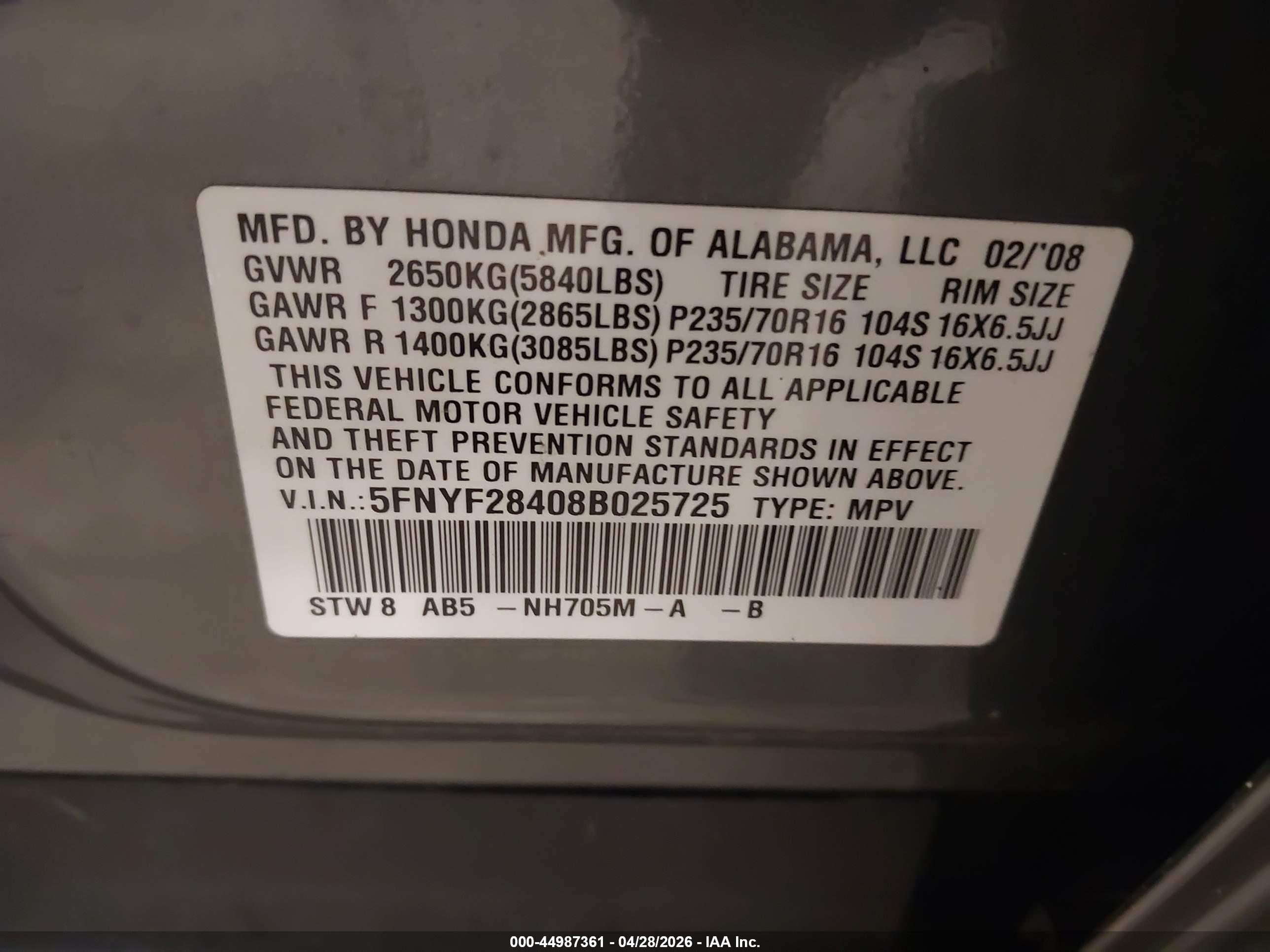 HONDA PILOT image 9