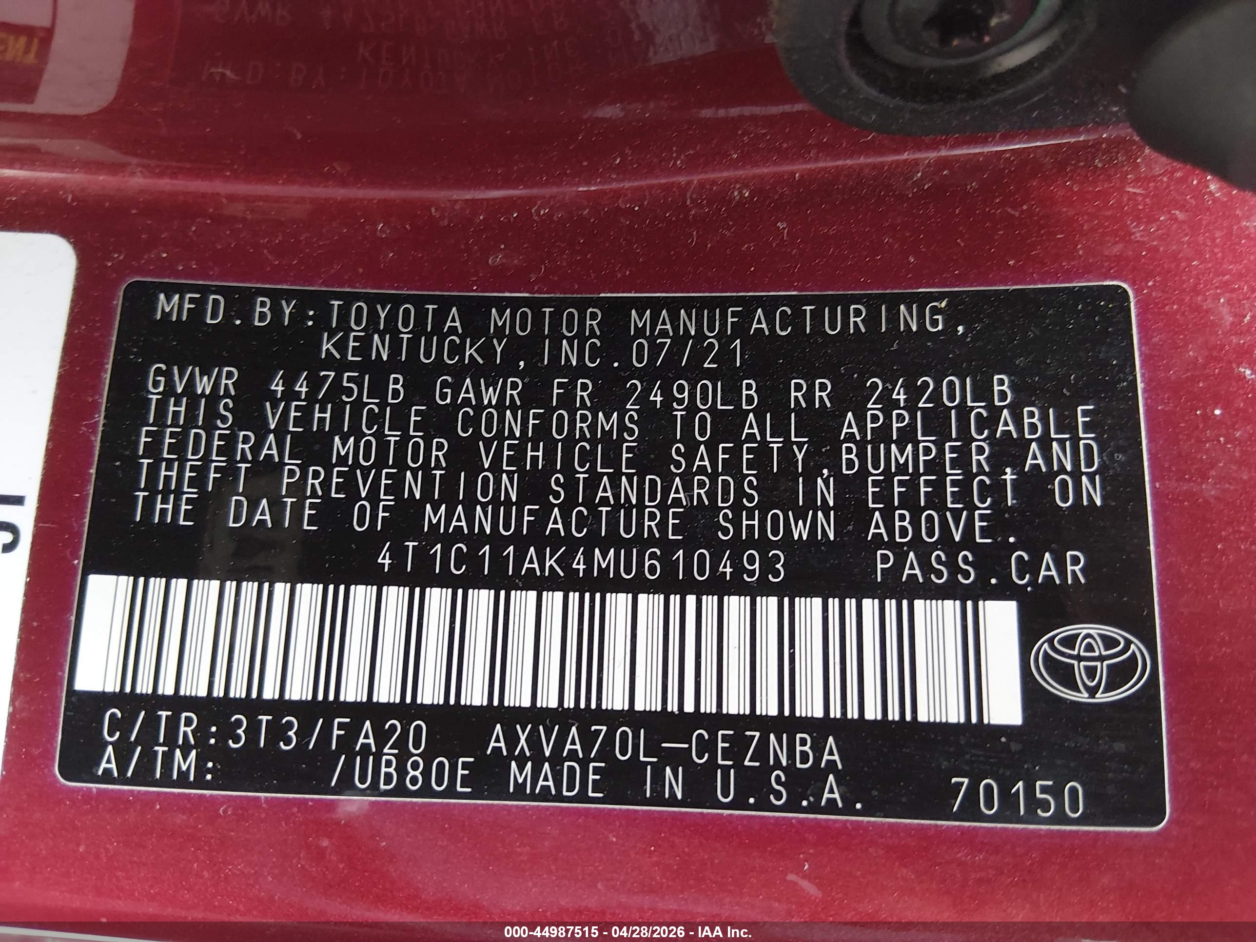 TOYOTA CAMRY image 9