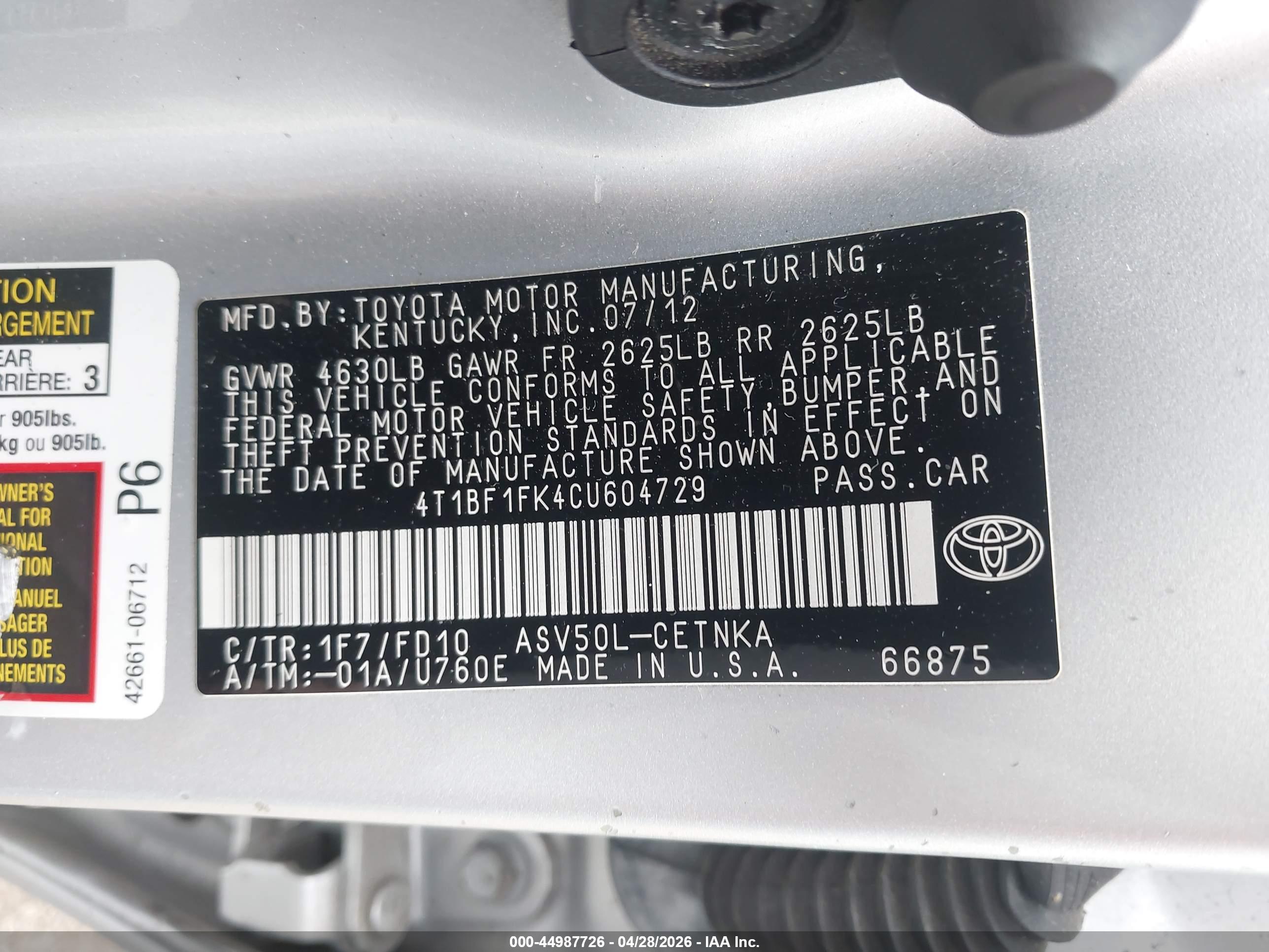 TOYOTA CAMRY image 9
