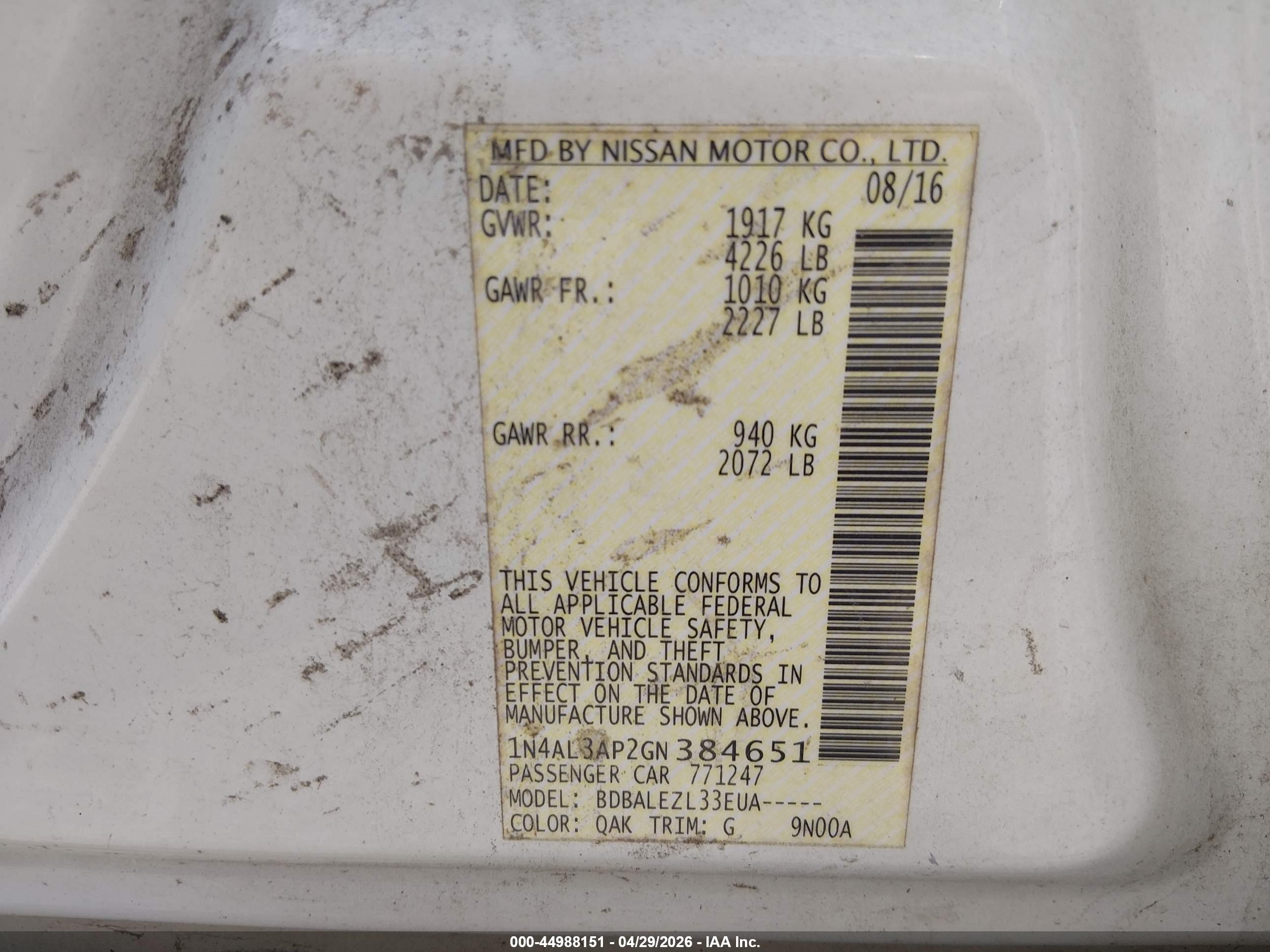 NISSAN ALTIMA image 9