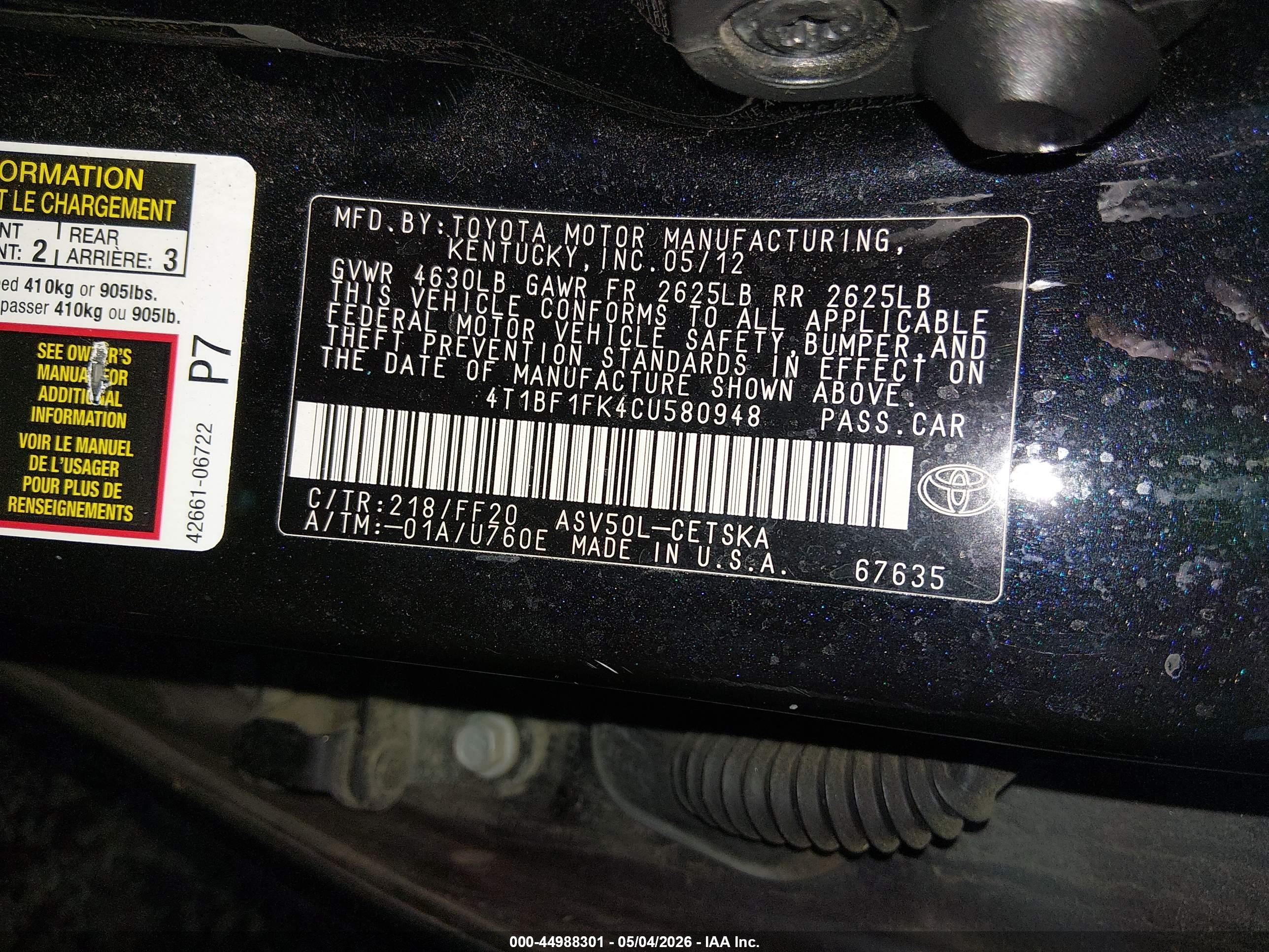 TOYOTA CAMRY image 9