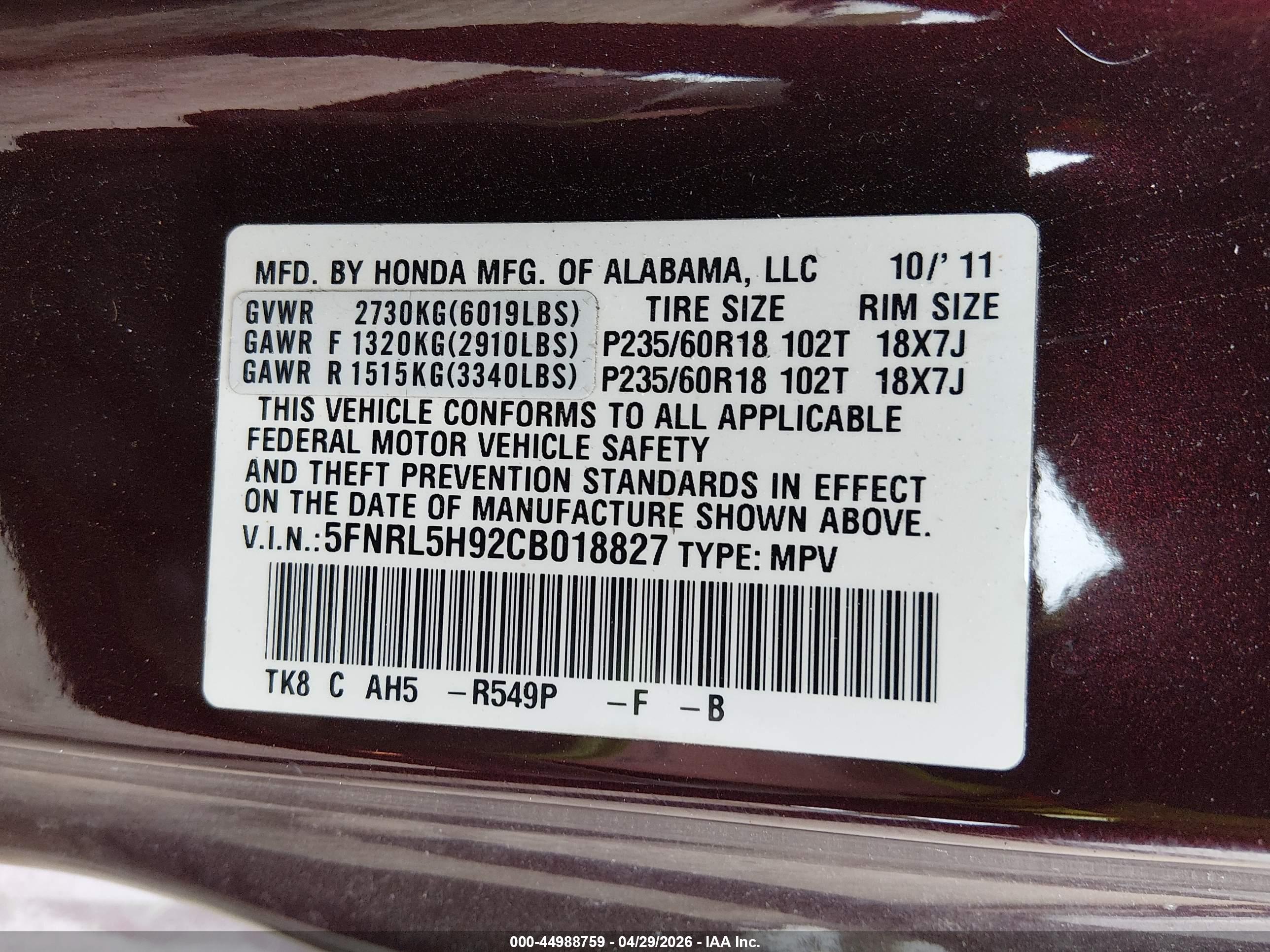 HONDA ODYSSEY image 9