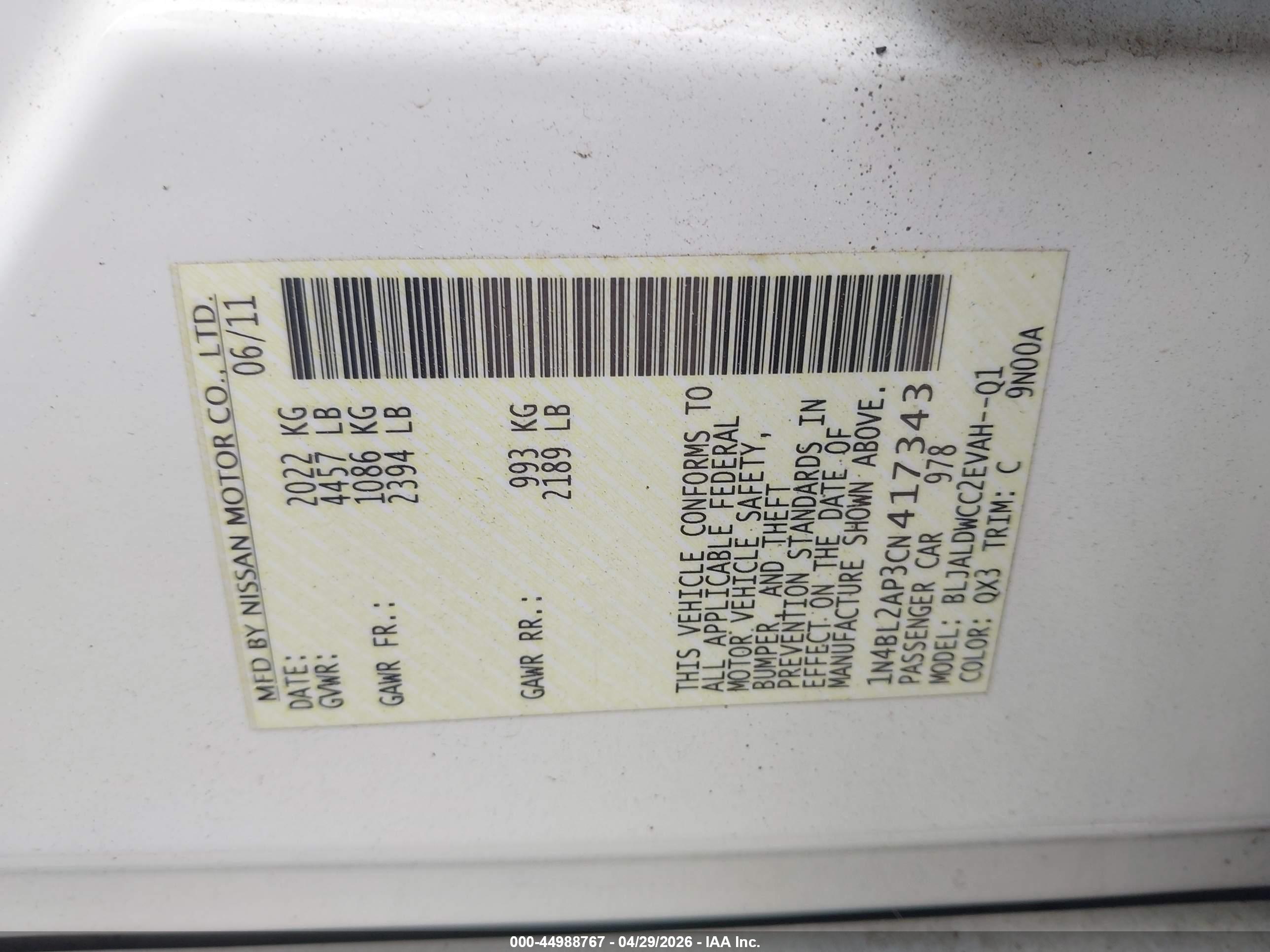 NISSAN ALTIMA image 9