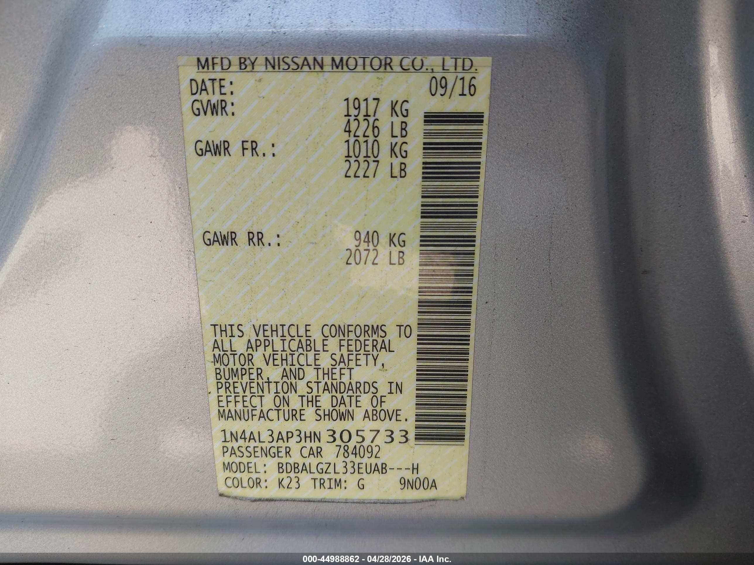 NISSAN ALTIMA image 9