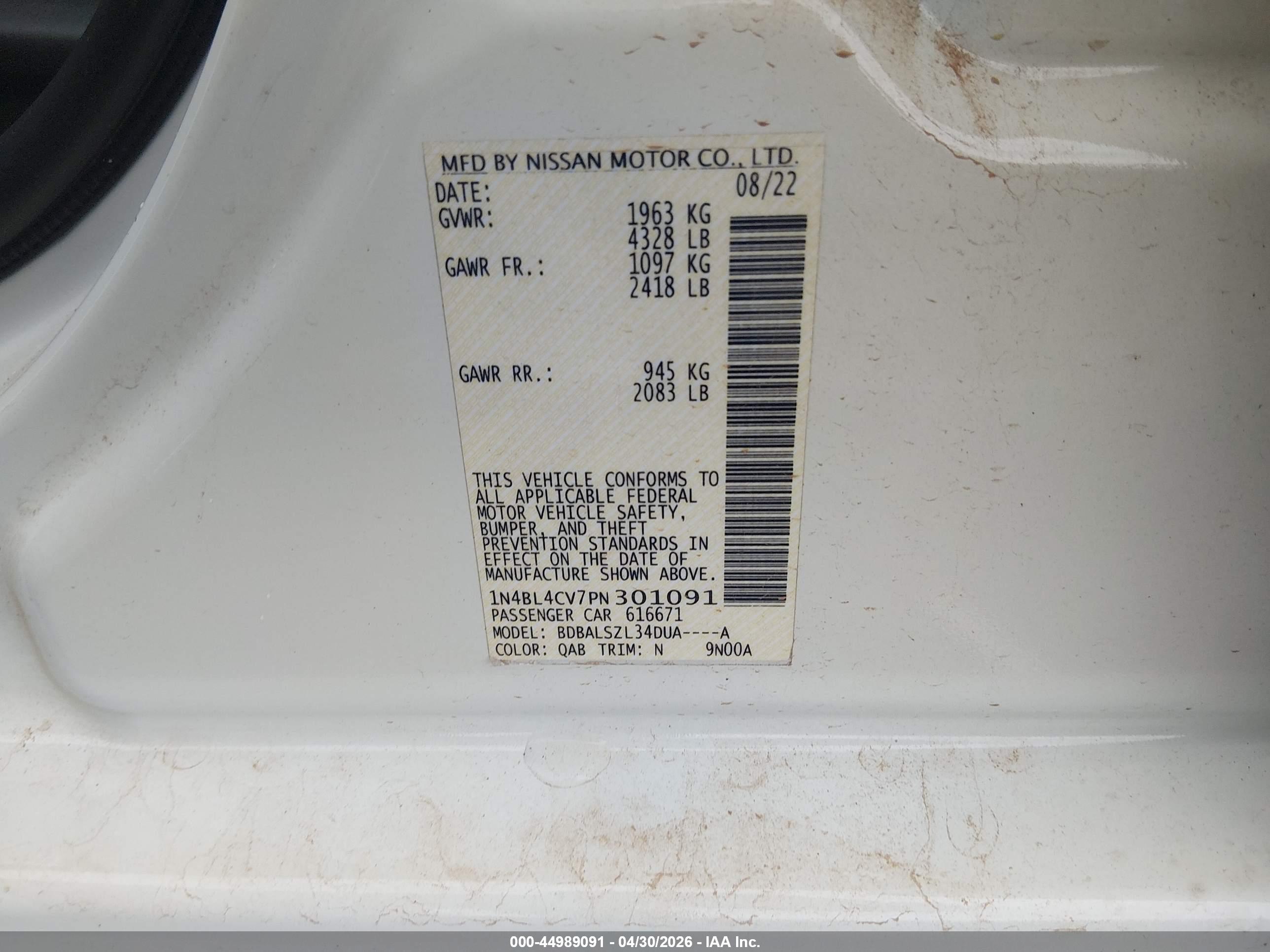 NISSAN ALTIMA image 9