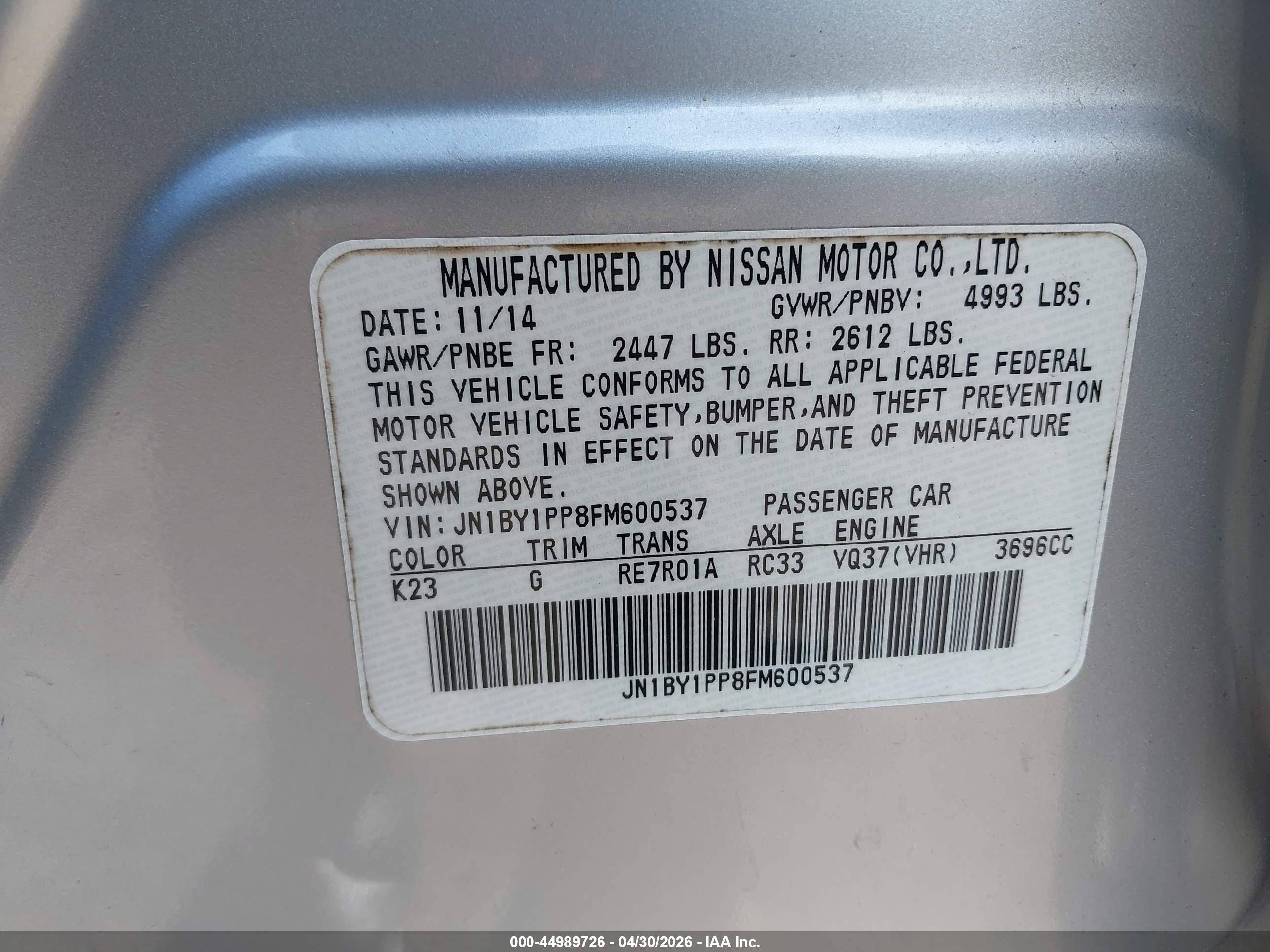 INFINITI Q70L image 9
