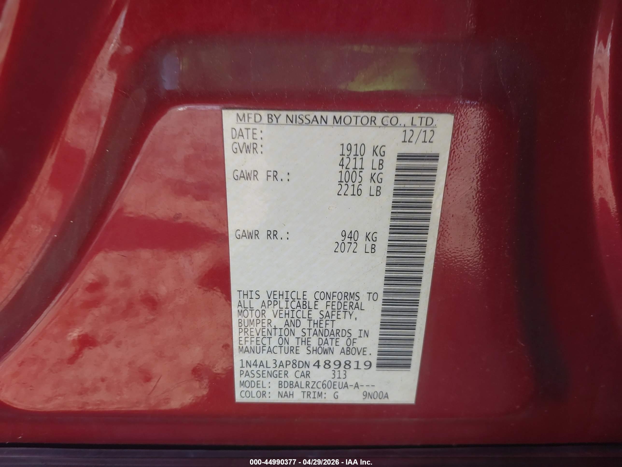 NISSAN ALTIMA image 9