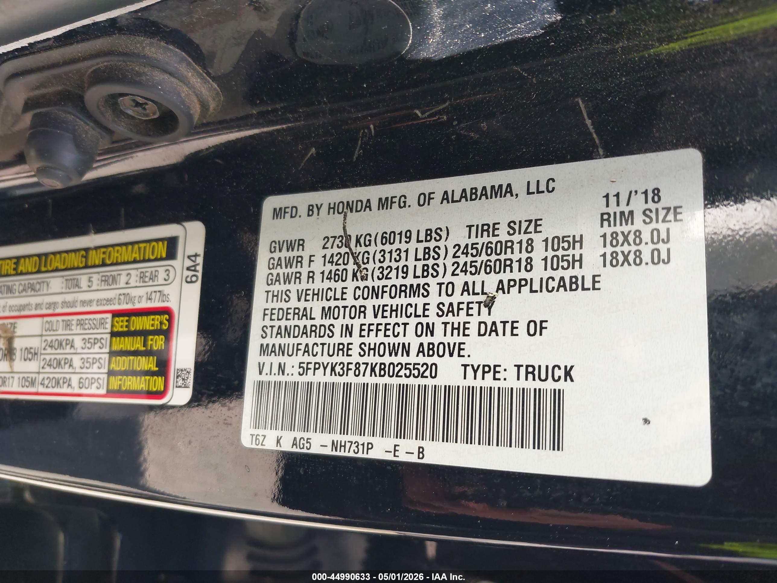 HONDA RIDGELINE image 9